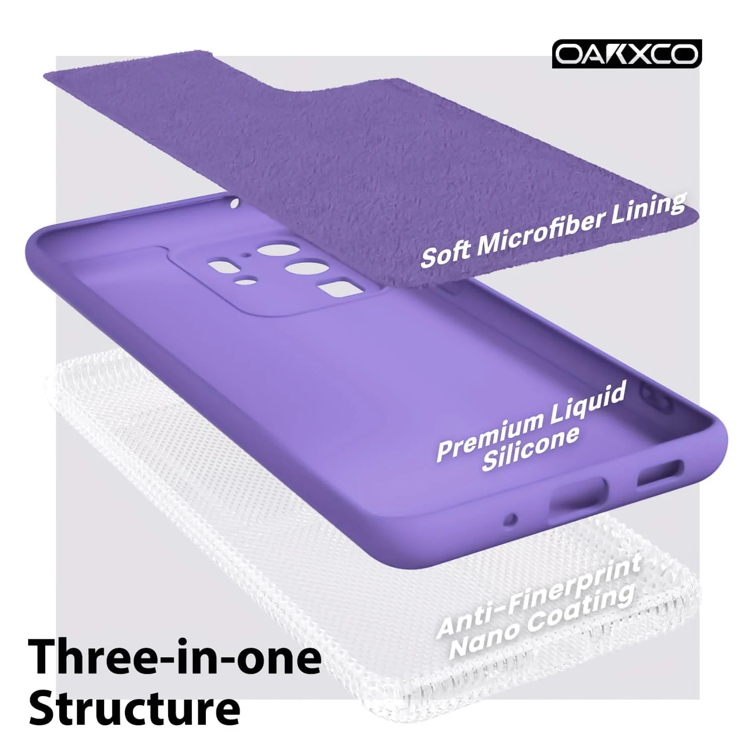 "DL3 Mobilak Liquid Silicone Protective Case for Samsung Galaxy Note 20 5G (6.7"") with Microfiber Lining and Shockproof Design - Light Purple"
