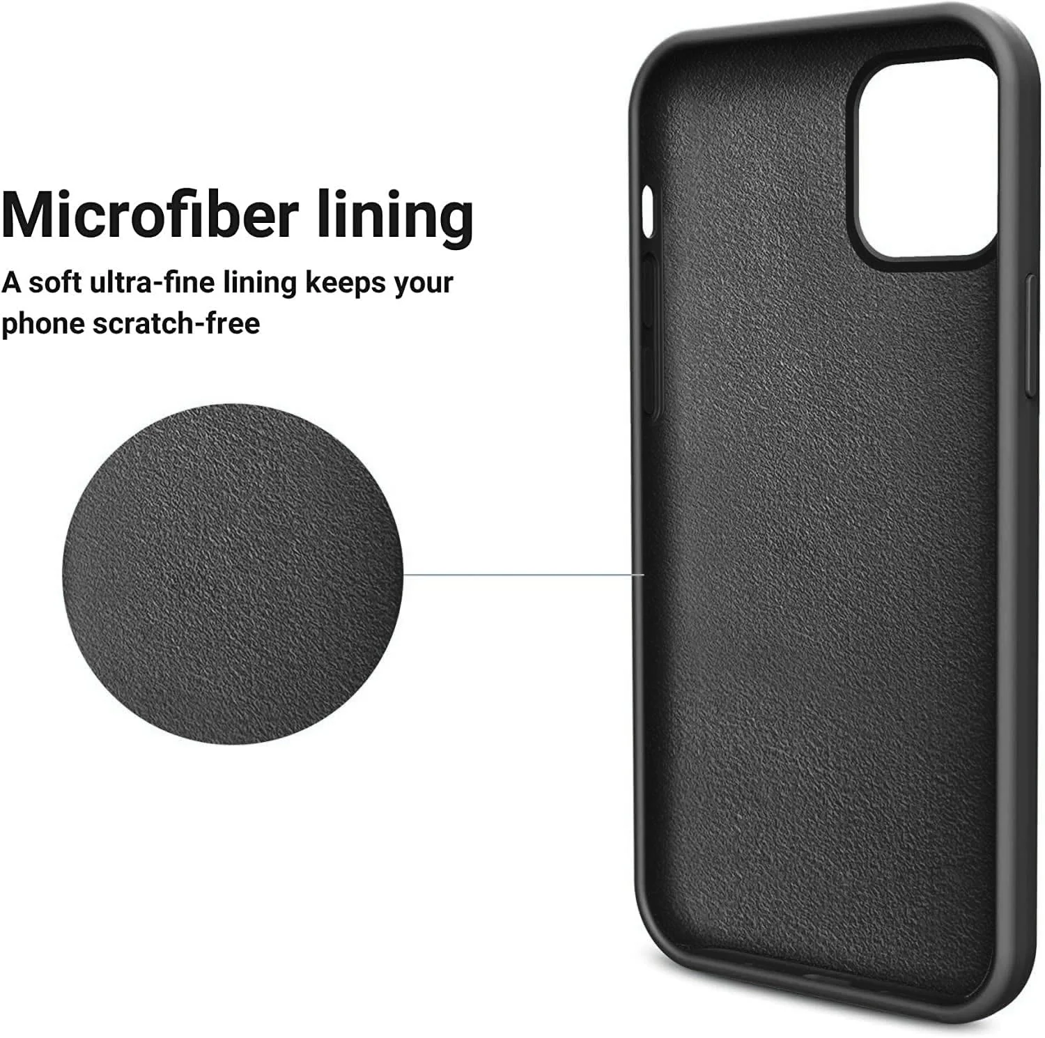 DL3 Mobilak Liquid Silicone Case for iPhone 14 Pro (6.1 Inch), Shock-absorbing protection, Scratch-resistant surface, Soft microfiber lining - Dark Gray