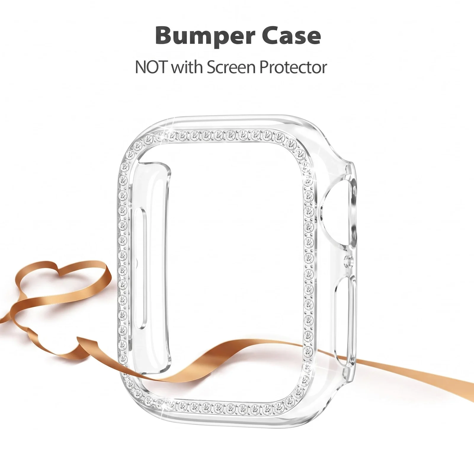 DL3 MOBILAK Bling Hard PC Watch Bumper Case for Apple Watch Series 4 and 5 and 6 and SE 40MM - Clear