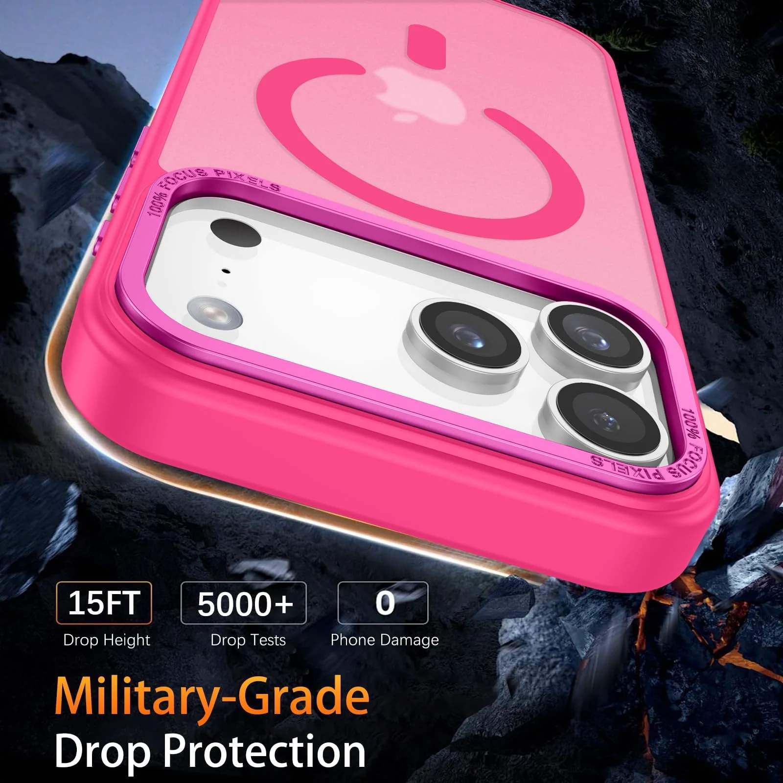 DL3 MOBILAK Protective Phone Case for Apple iPhone 18 Pro and 17 Pro - Hot Pink