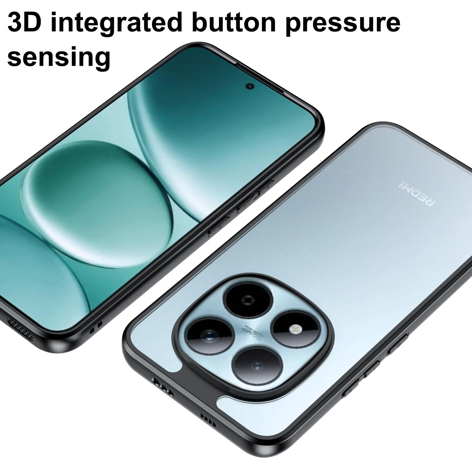 DL3 Mobilak Clear TPU Case for Xiaomi Redmi Note 15 4G / 5G / Poco M8, Supports wireless charging, Shock-absorbing protection, Anti-fingerprint finish - Black