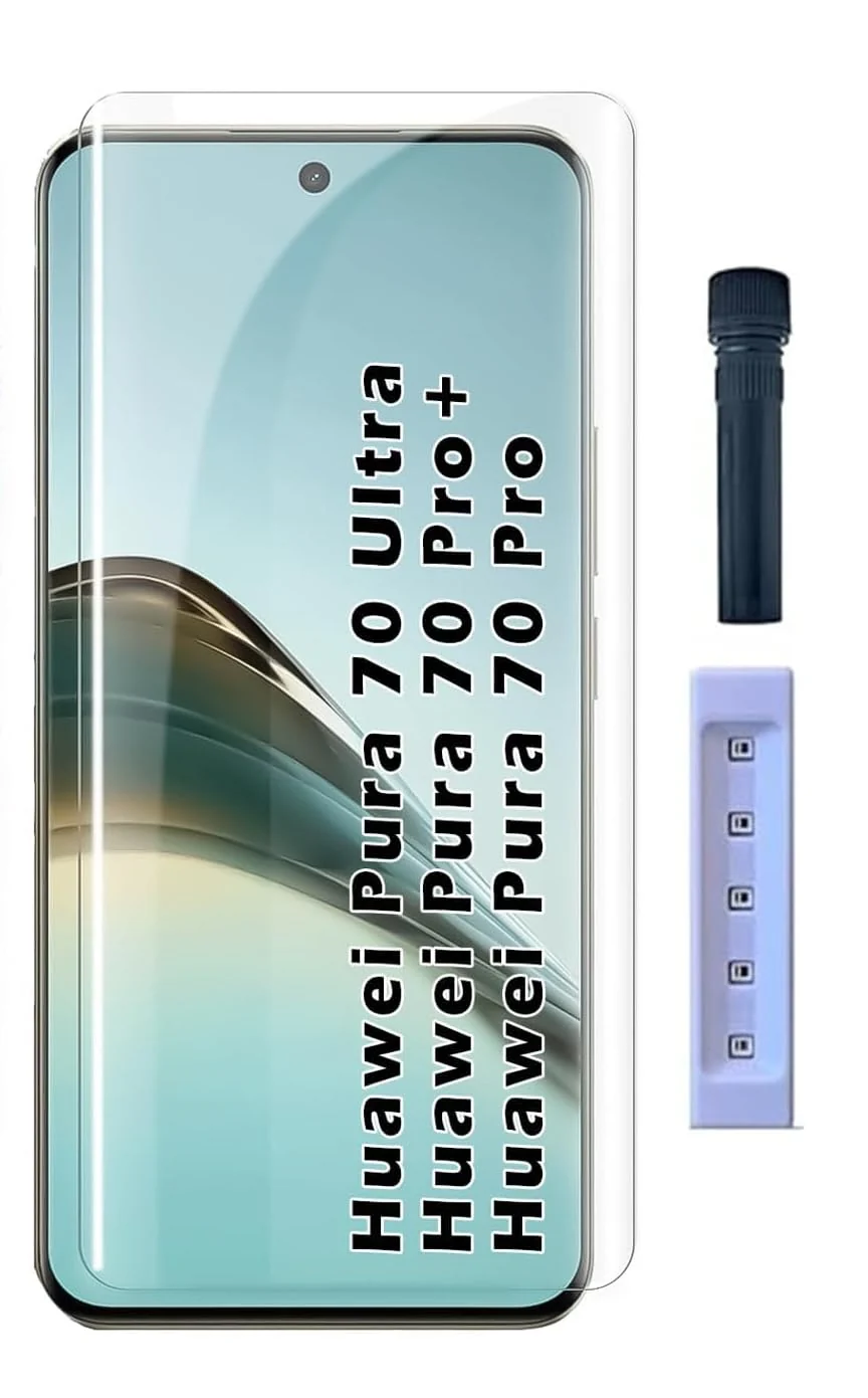 DL3 Mobilak Screen Protector Huawei Pura 70 Ultra/Huawei Pura 70 Pro/Pura 70 Pro+ [Liquid UV Tempered Glass] Full Screen [Sensitive Touch][Fingerprint Sensor Compatible] HD - Clear