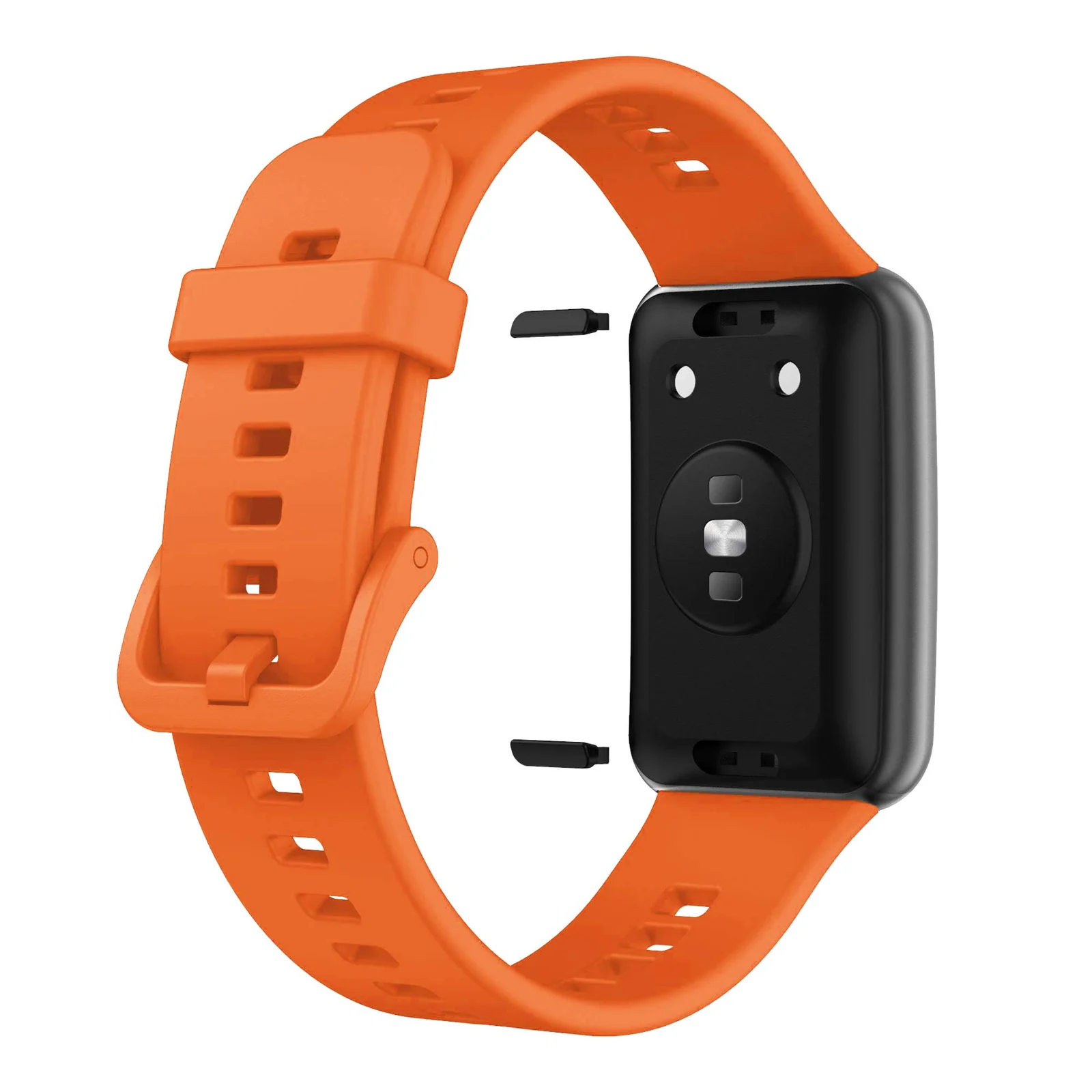 DL3 Mobilak Silicone Strap for Huawei Watch Fit, Soft Band Ultra-Light Waterproof Durable Adjustable Replacement Wristband - Orange