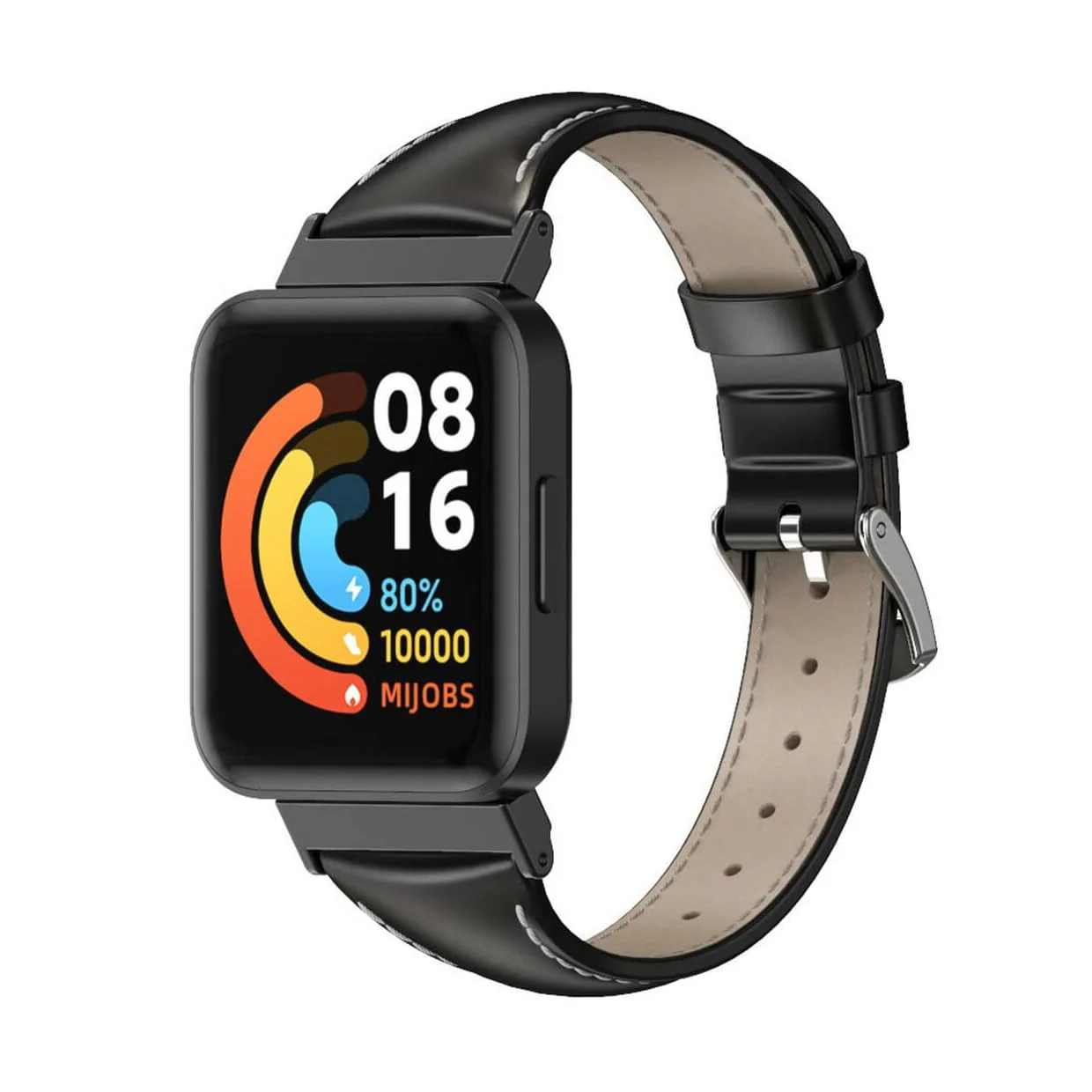 DL3 Mobilak Vintage Leather Strap For Xiaomi Redmi Watch 2 Lite/Poco Watch/Redmi Watch 2 / Horloge 2, Metal Buckle Breathable Replacement Strap, Men Women Replacement Soft Watch Straps - Black