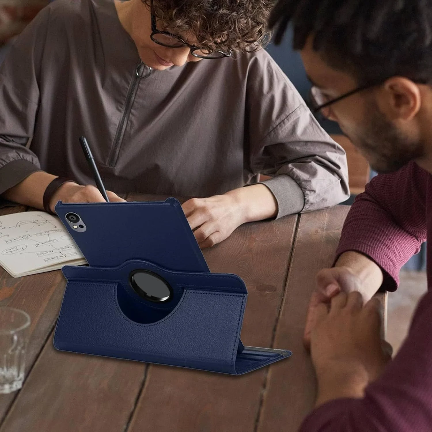 DL3 Mobilak Protective Cover for Huawei Matepad 12X 2024 / MatePad Air 12 inch 2024, 360° Rotatable Smart Stand, Leather Folio Flip Cover with Multi-Angle Viewing, Auto Wake Sleep - Blue