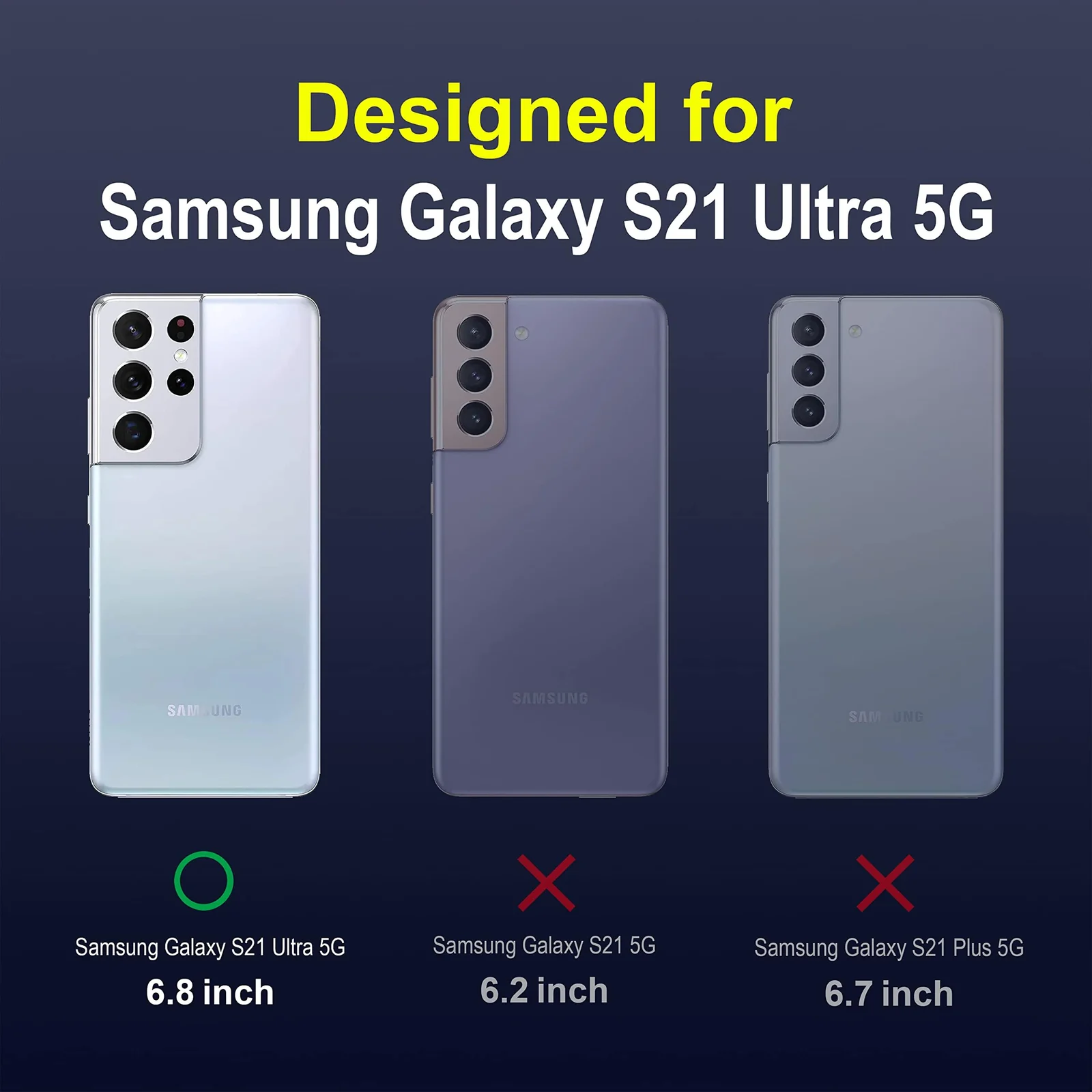 DL3 Mobilak Silicone Case for Samsung Galaxy S21 Ultra Heavy Duty Protective [Slim Fit] Shockproof Soft Flexible Protective Design Shock-Absorption TPU Cover With Camera Protection - Blue