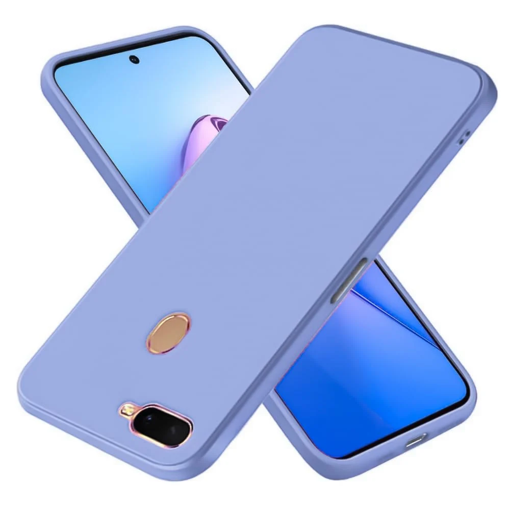 Dl3 Mobilak Compatible with OPPO F9 / F9 Pro / A5S / A12 / A7 Case, Liquid Silicone Case, Full Body Camera Protective Cover, Shockproof, Slim Phone Case, Soft Microfiber Lining - Black