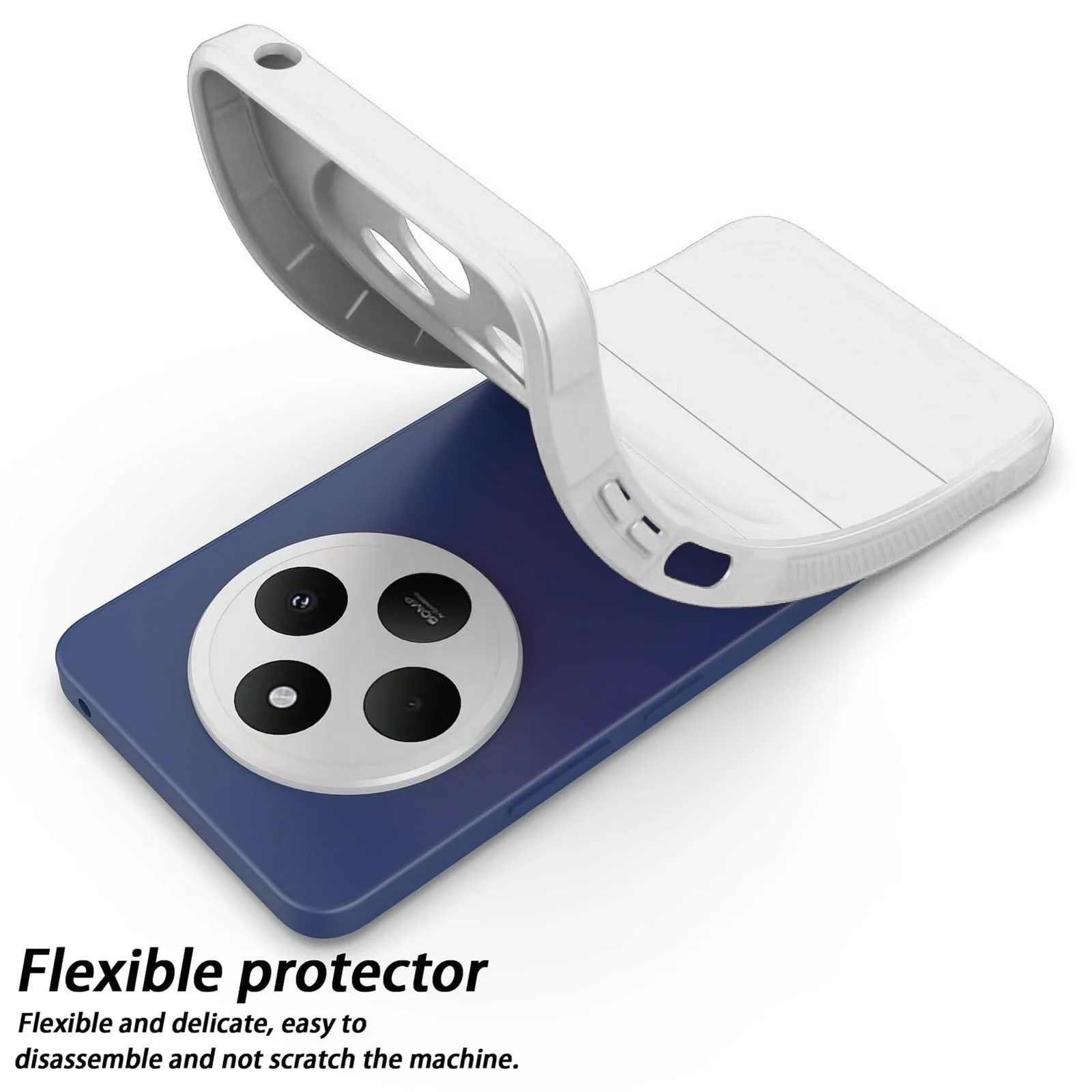 DL3 Mobilak Silicone Case for Xiaomi Redmi 14C 4G/Poco C75 Heavy Duty Protective [Slim Fit] Soft Flexible Protective Design Shock-Absorption TPU Cover With Camera Protection - White