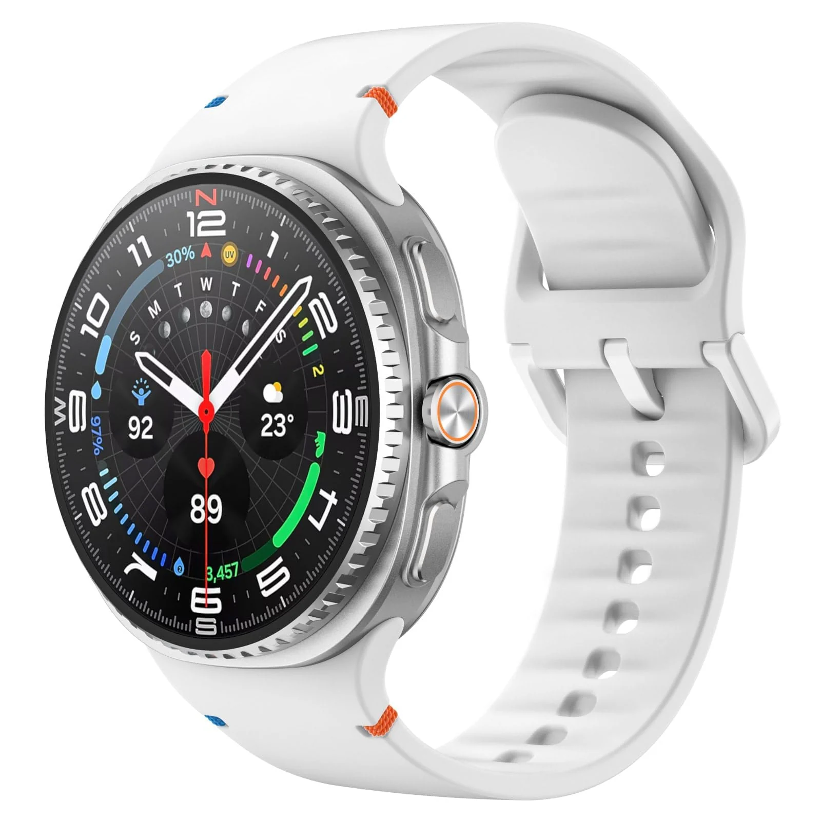 DL3 Mobilak Silicone Bands Compatible with Samsung Galaxy Watch 8 Band 40mm 44mm, Galaxy Watch 8 Classic Band 46mm, Waterproof Soft Wristband Sport Strap for Galaxy Watch 8 Bands 2025 Women Men - White