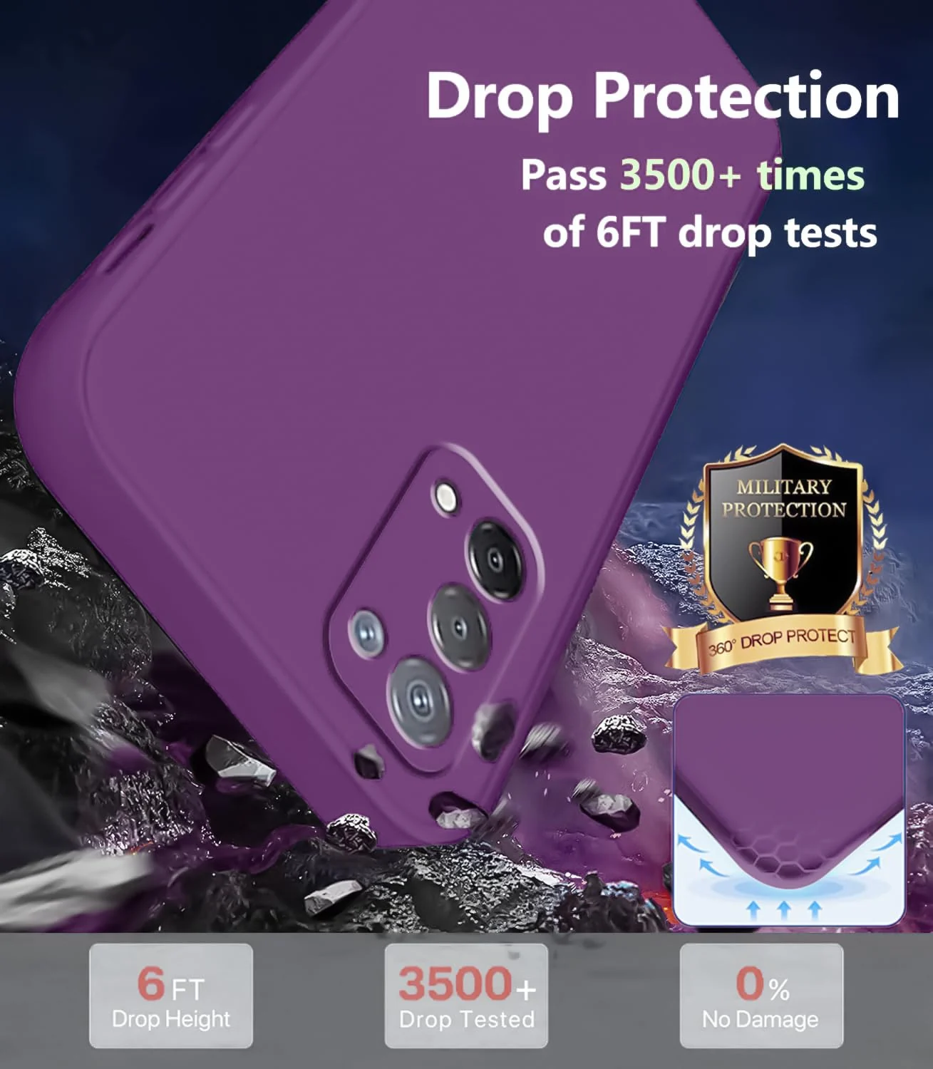 DL3 Mobilak Liquid Silicone Protective Case with Soft Microfiber Lining with Full Camera Protection for realme 7 Pro - Violet