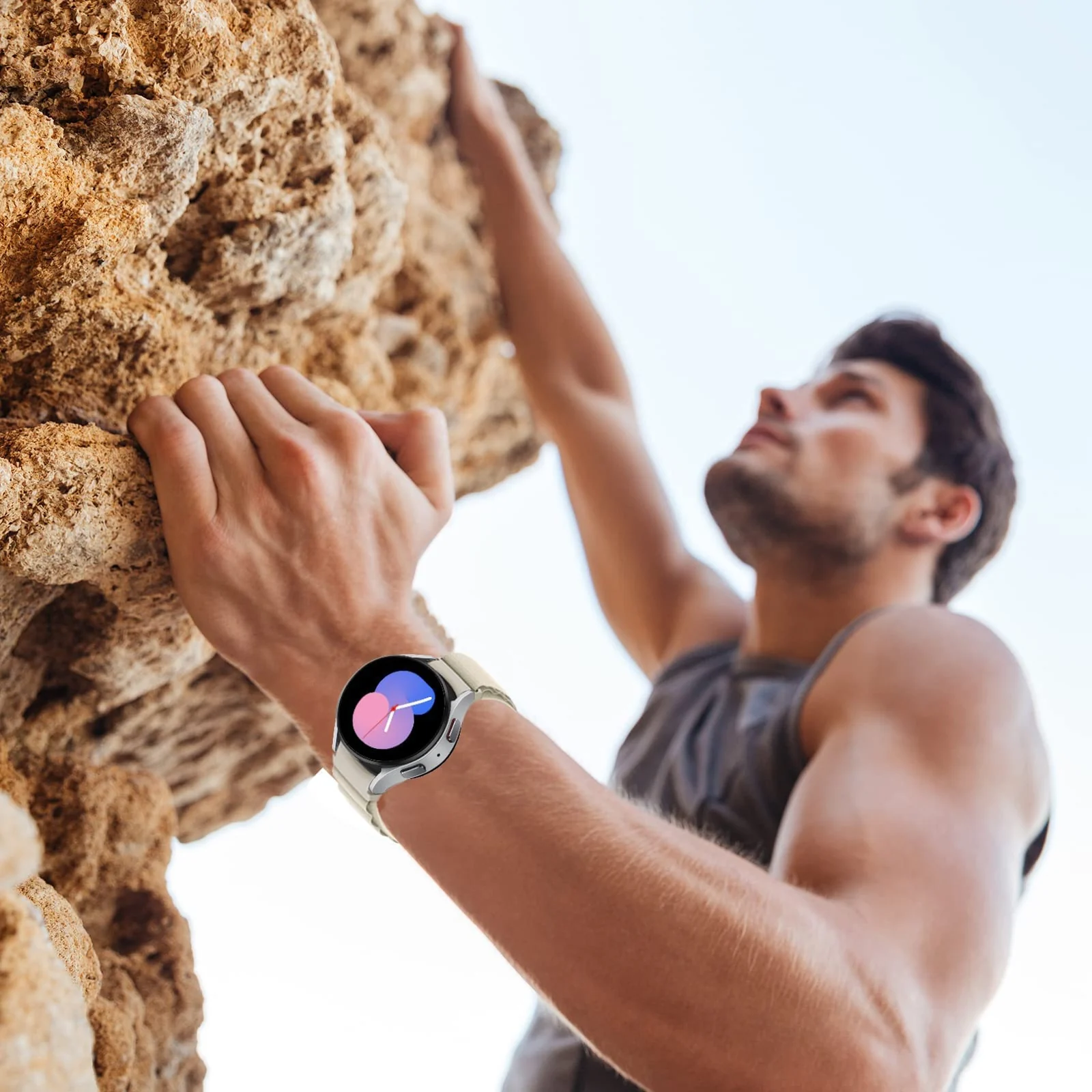 DL3 Mobilak Alpine Loop Band Sport Nylon 22MM For Samsung Galaxy Watch 3 45mm/Watch 46mm/Gear S3/Huawei watch GT4 46MM/GT3 46MM/Watch 3&4/Watch 3&4 Pro/GT2E/GT2 Pro/GT2 46MM/Amazfit GTR 2/2e/3/3 Pro/4 - White