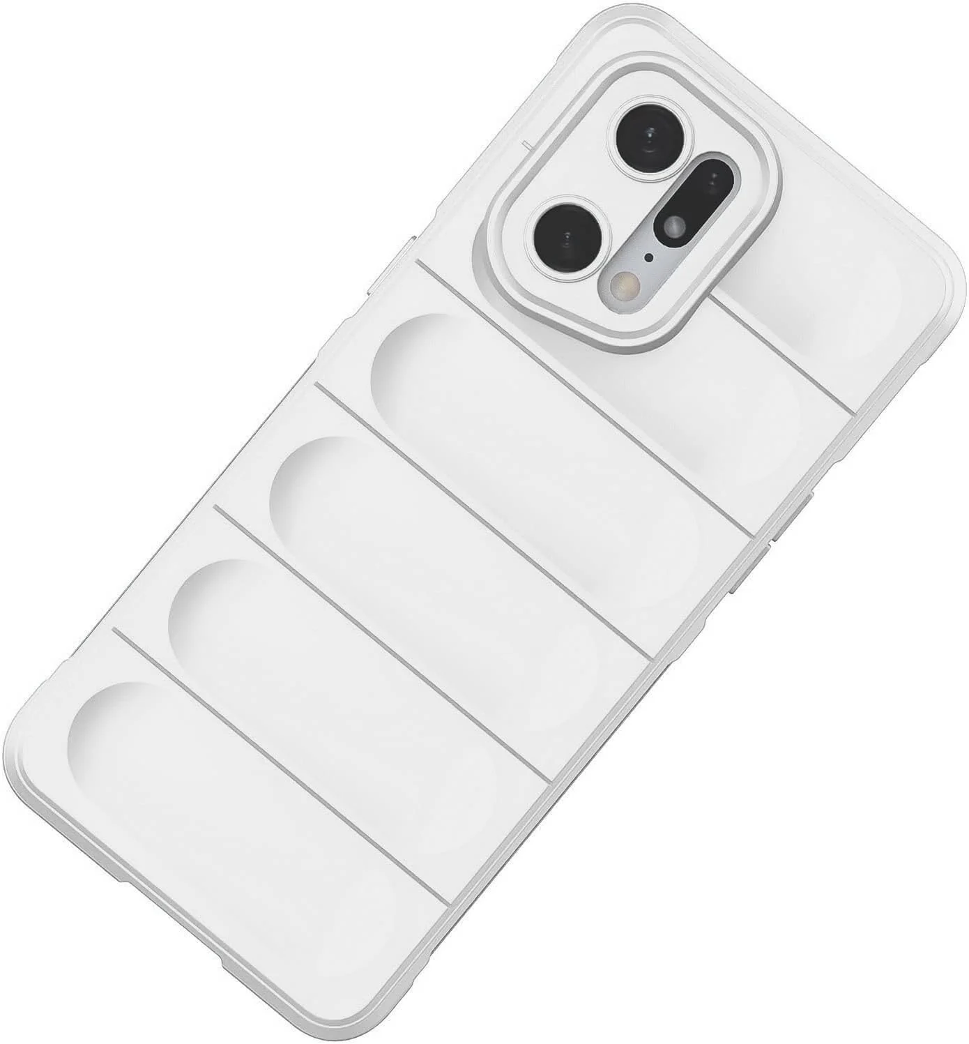 DL3 Mobilak Soft Silicone Protective Case for OPPO Find X5 with Camera Protection and Shockproof Design - White