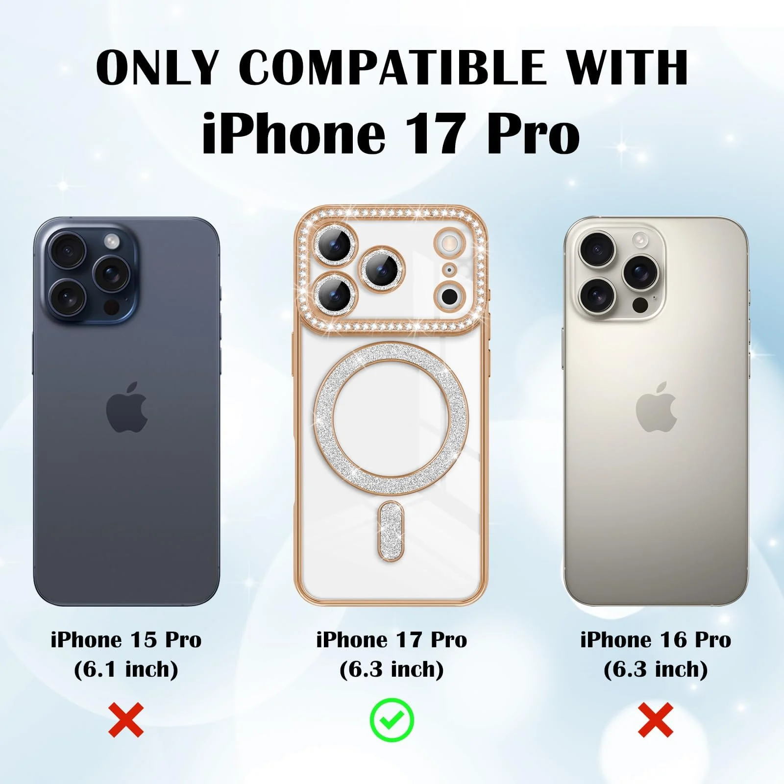DL3 Mobilak MagSafe-Compatible Magnetic Case for iPhone 17 Pro with Camera Protection and Magnetic Car-Mount Support - Gold