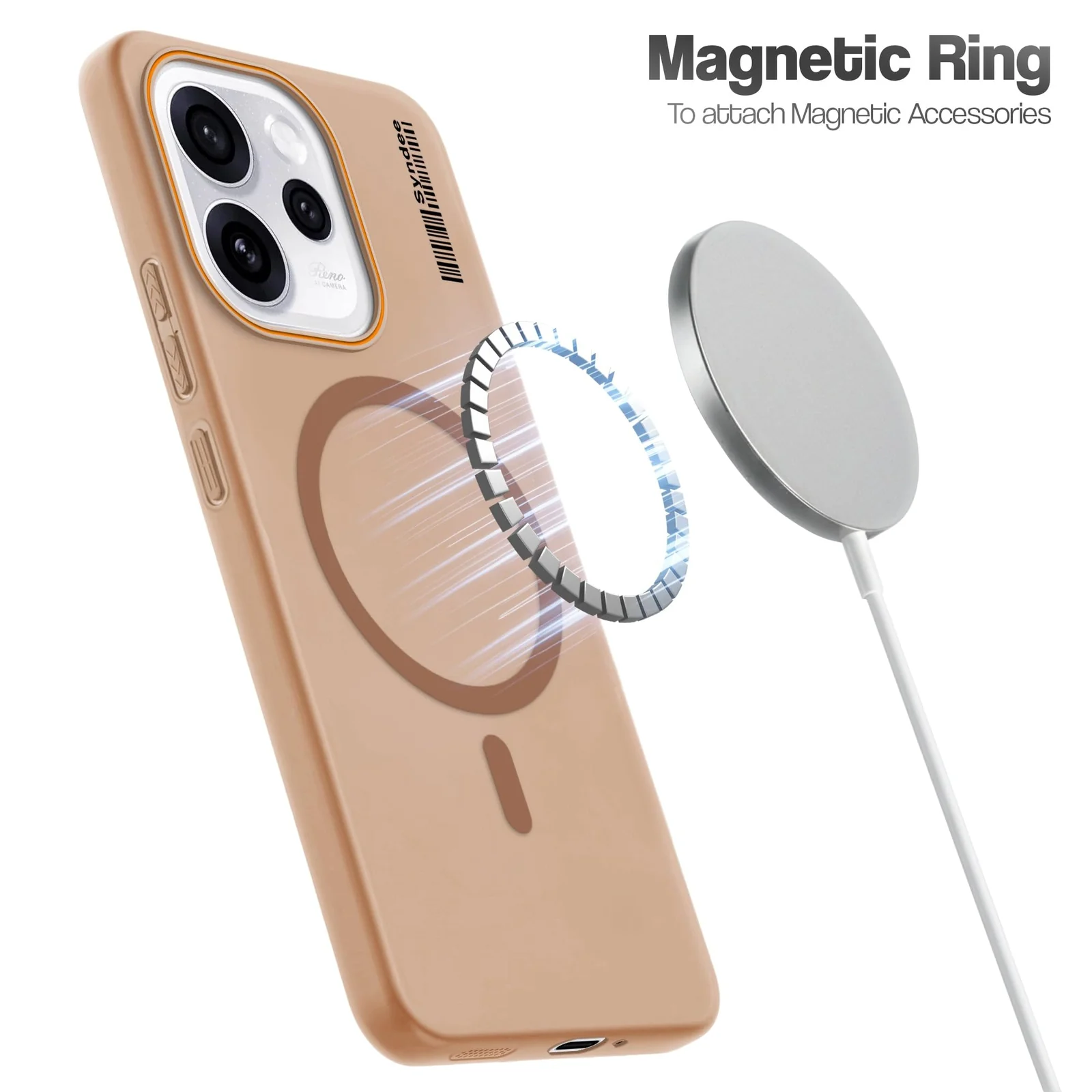 DL3 Mobilak Matte MagSafe-Compatible Magnetic Case for Honor 600 Lite with Camera Protection and Ring Holder - Brown