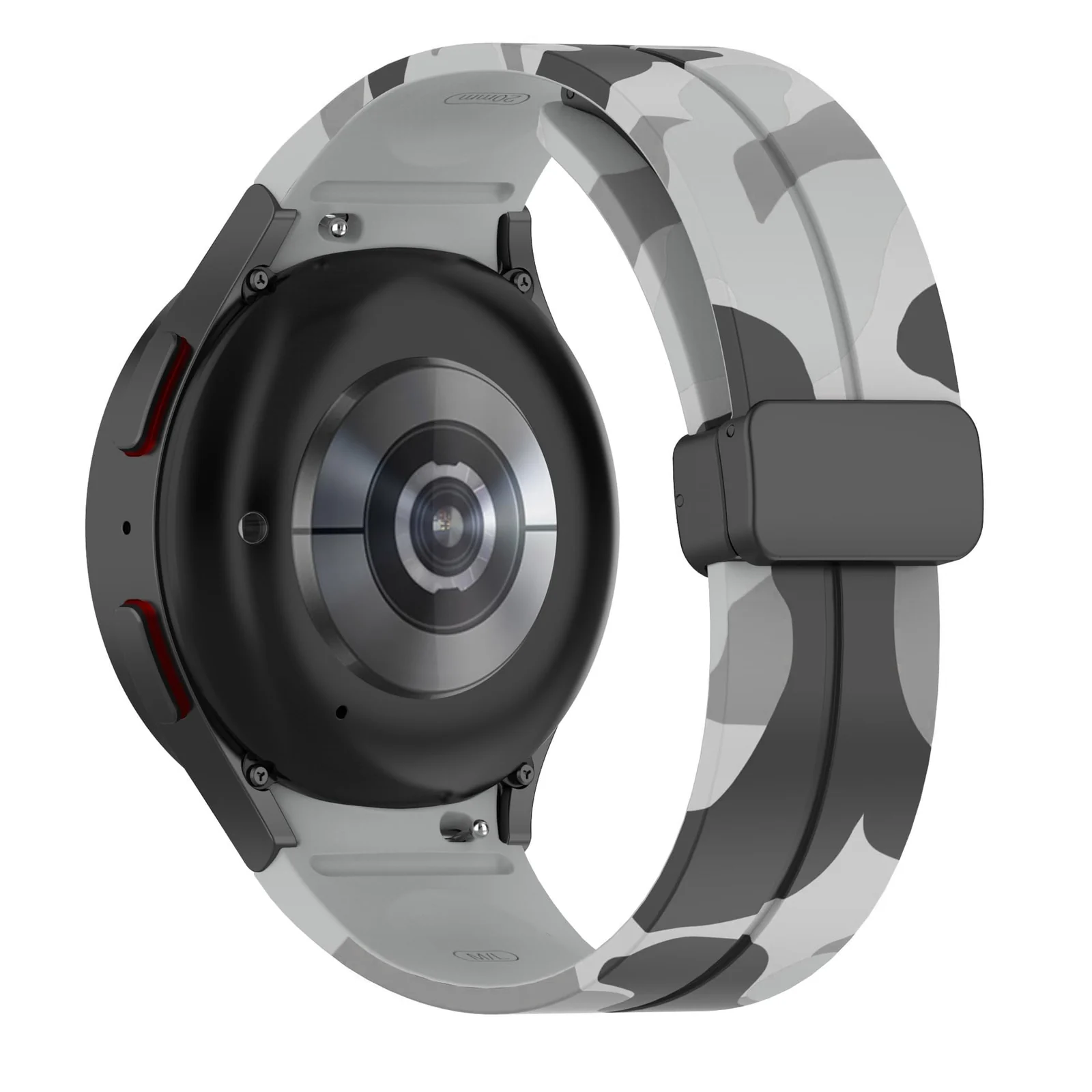 DL3 MOBILAK 22MM Silicone Band Magnetic Clasp Strap For Xiaomi Redmi Watch 5 Active/5 Lite/Compatible with Samsung Galaxy Watch 46mm/Watch 3 45mm/Gear S3/Huawei watch (GT6 GT5 GT4 - Camouflage Gray