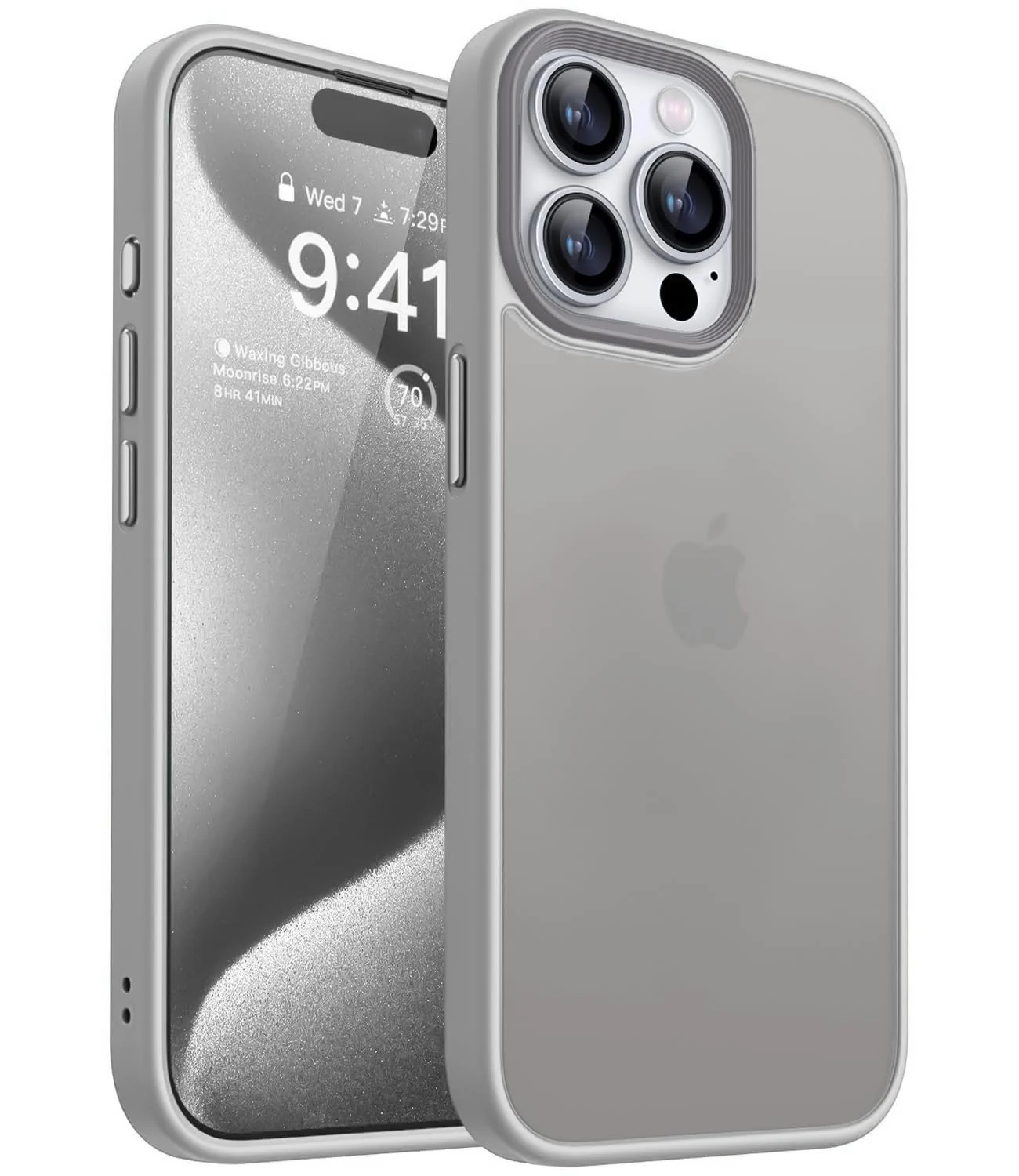 Dl3 Mobilak Matte Case for iPhone 13 Pro 6.1-Inch, Shockproof Drop Protection, Frosted Translucent Matte Back Phone Cover, Anti-Fingerprint (Black)