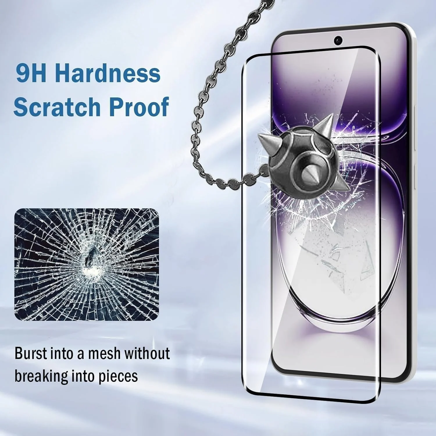 DL3 Mobilak 5D Full Glass Screen Protector For OPPO Reno 12 Pro. Black Frame - Clear