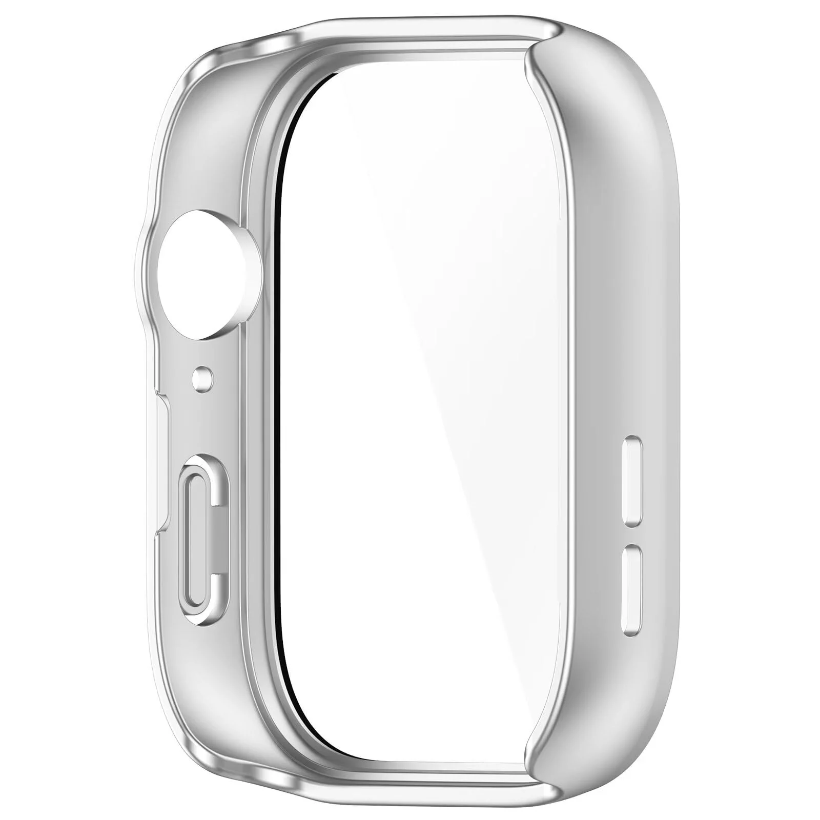 DL3 Mobilak Case Compatible with Huawei Watch Fit 3, Full Coverage Slim Hard Case Protective Bumper Built-in Tempered Glass Screen Protector Shell for Huawei Watch Fit 3 - Silver