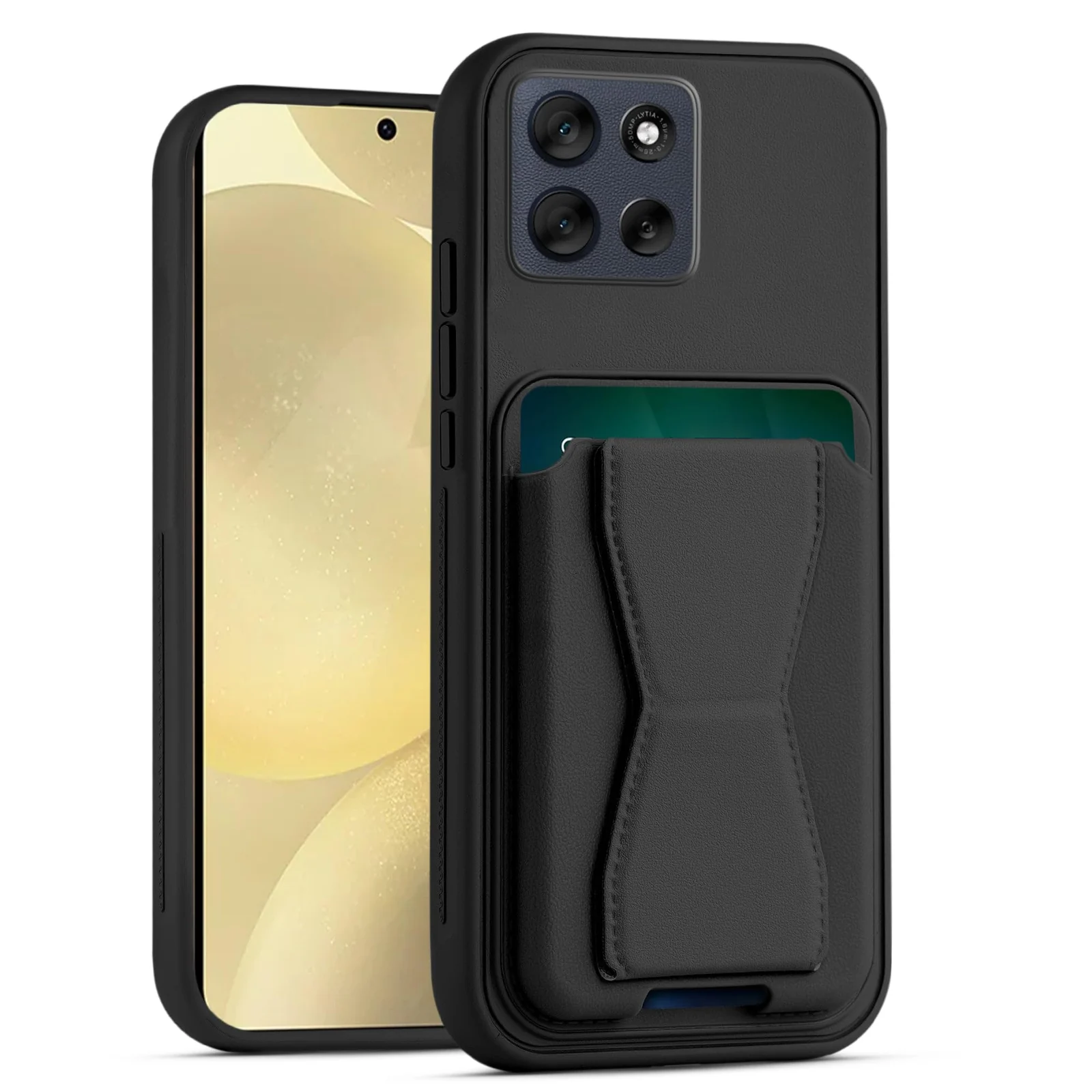 DL3 Mobilak Leather Wallet Case Compatible with Motorola Moto G75, Leather Back Cover With TPU Frame, Shockproof Protective Phone Case with Card Holder Stand
