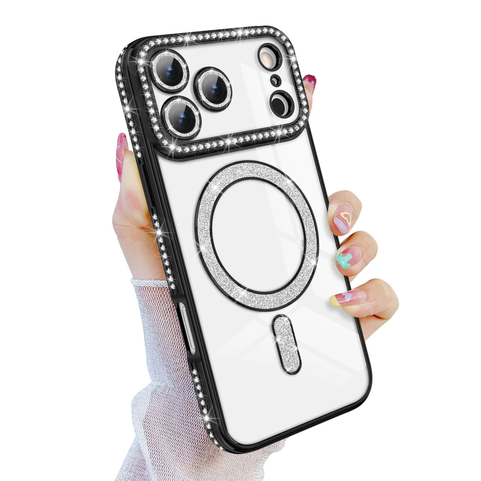 DL3 Mobilak MagSafe-Compatible Magnetic Case for iPhone 17 Pro with Camera Protection and Magnetic Car-Mount Support - Black