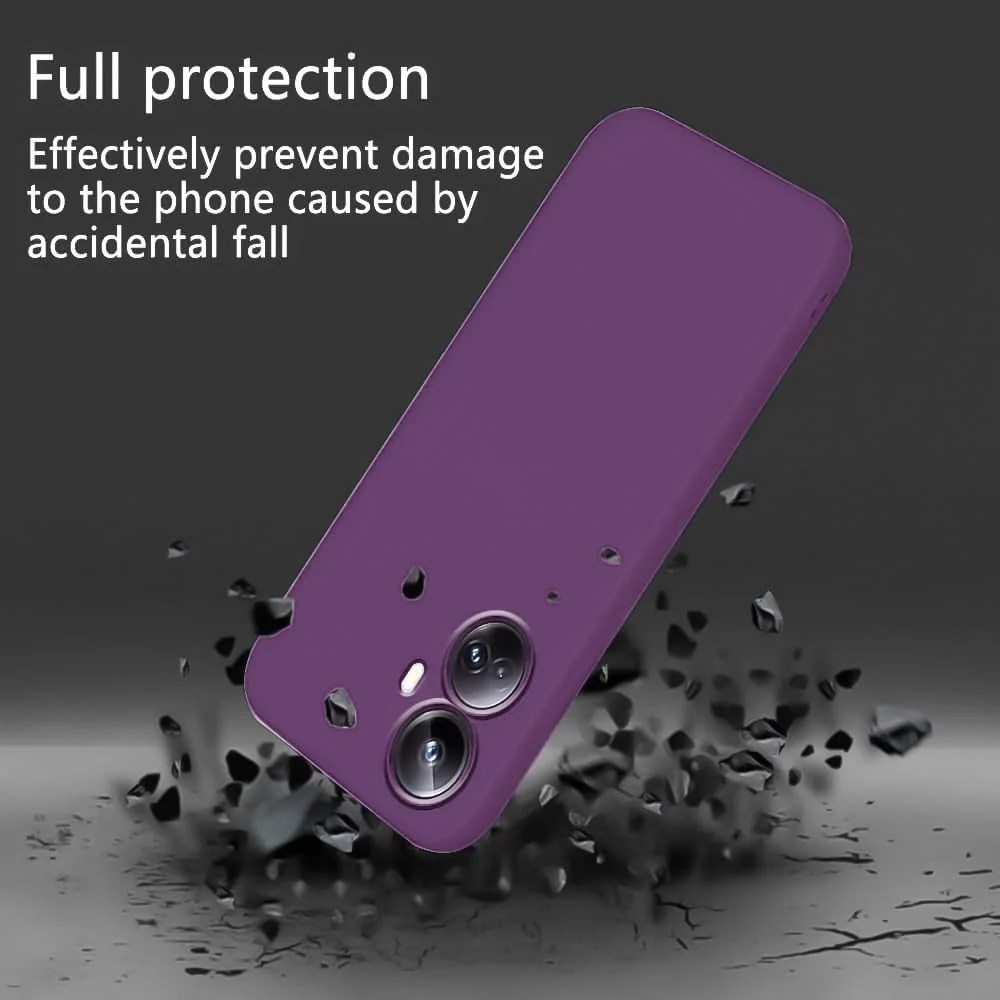 DL3 Mobilak realme 10 pro plus Case, Soft Flexible Silicone Gel Rubber Bumper Cover, Full Body Shockproof Protective Phone Case - Violet