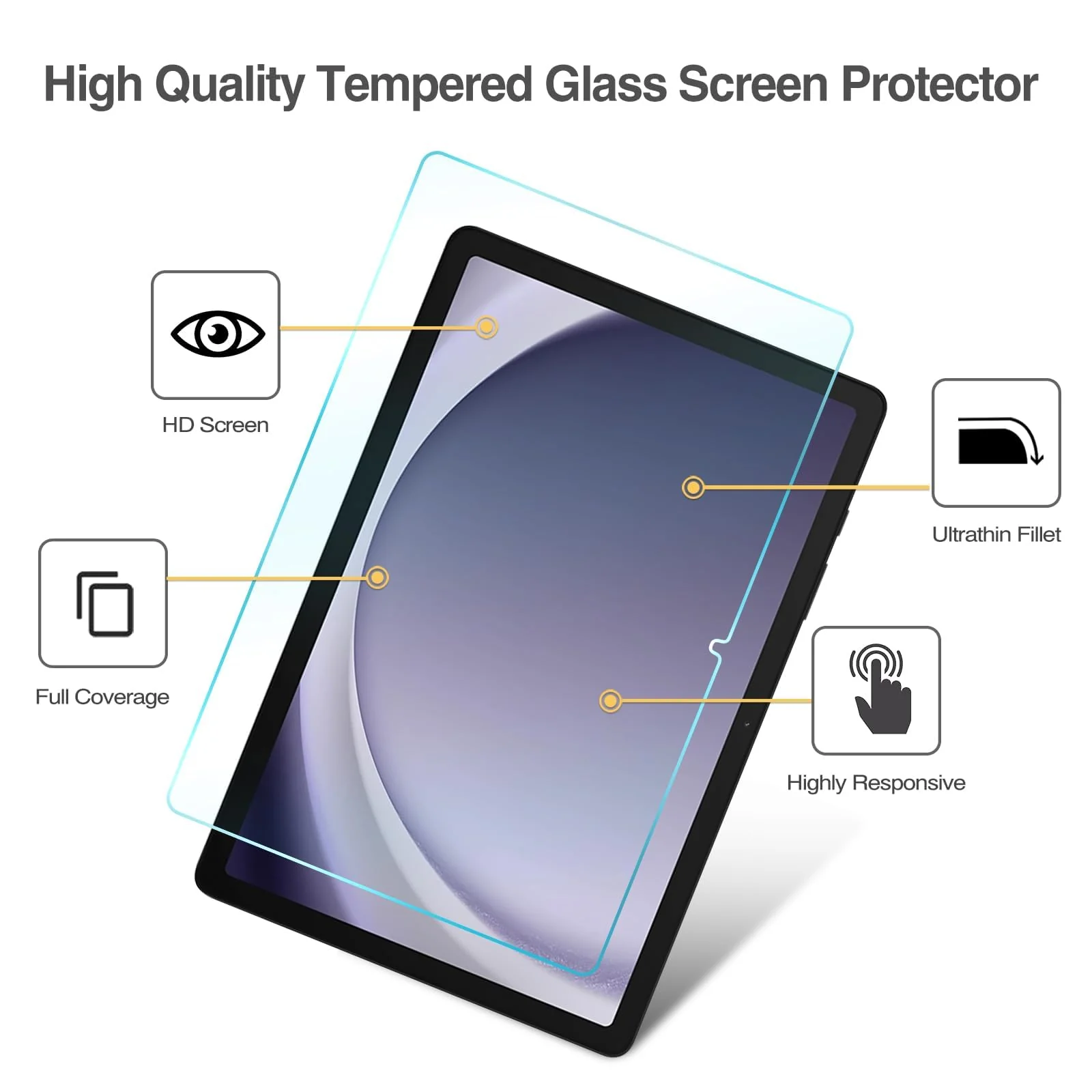 DL3 Mobilak Screen Protector For Samsung Galaxy Tab S9 FE 5G 10.9 Inch/Galaxy Tab S9 11 Inch 2023 Tablet Tempered Glass Film [HD Crystal ] [Easy Installation] [Scratch Resistant] [9H Hardness] - Clear