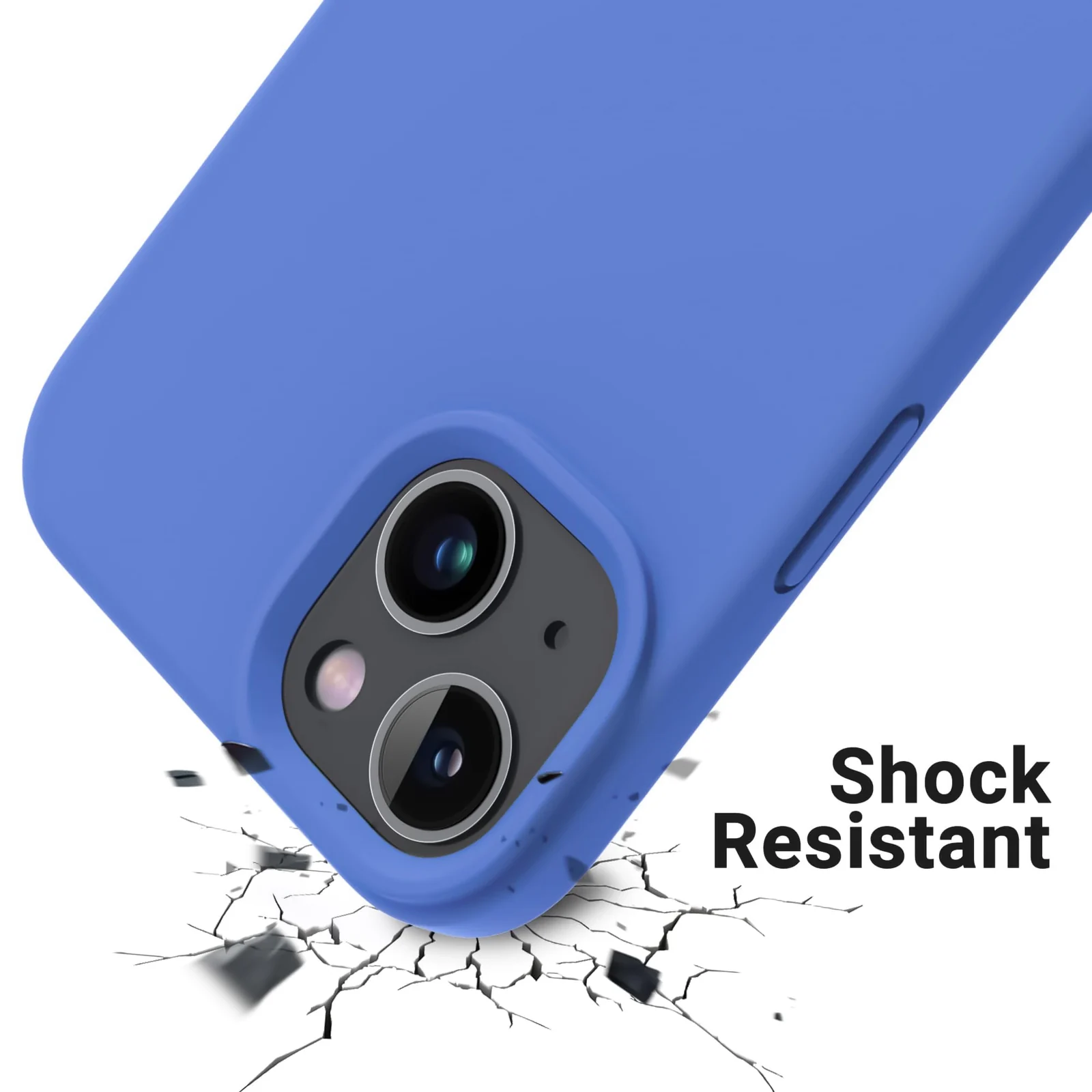 DL3 Mobilak Liquid Silicone Protective Case for iPhone 13 / iPhone 14 with Camera Protection and Microfiber Lining - Light Blue 2
