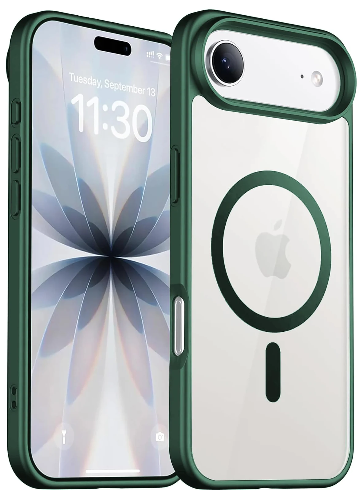 DL3 Mobilak Clear MagSafe-Compatible Magnetic Case for iPhone Air with Military-Grade Protection - Green