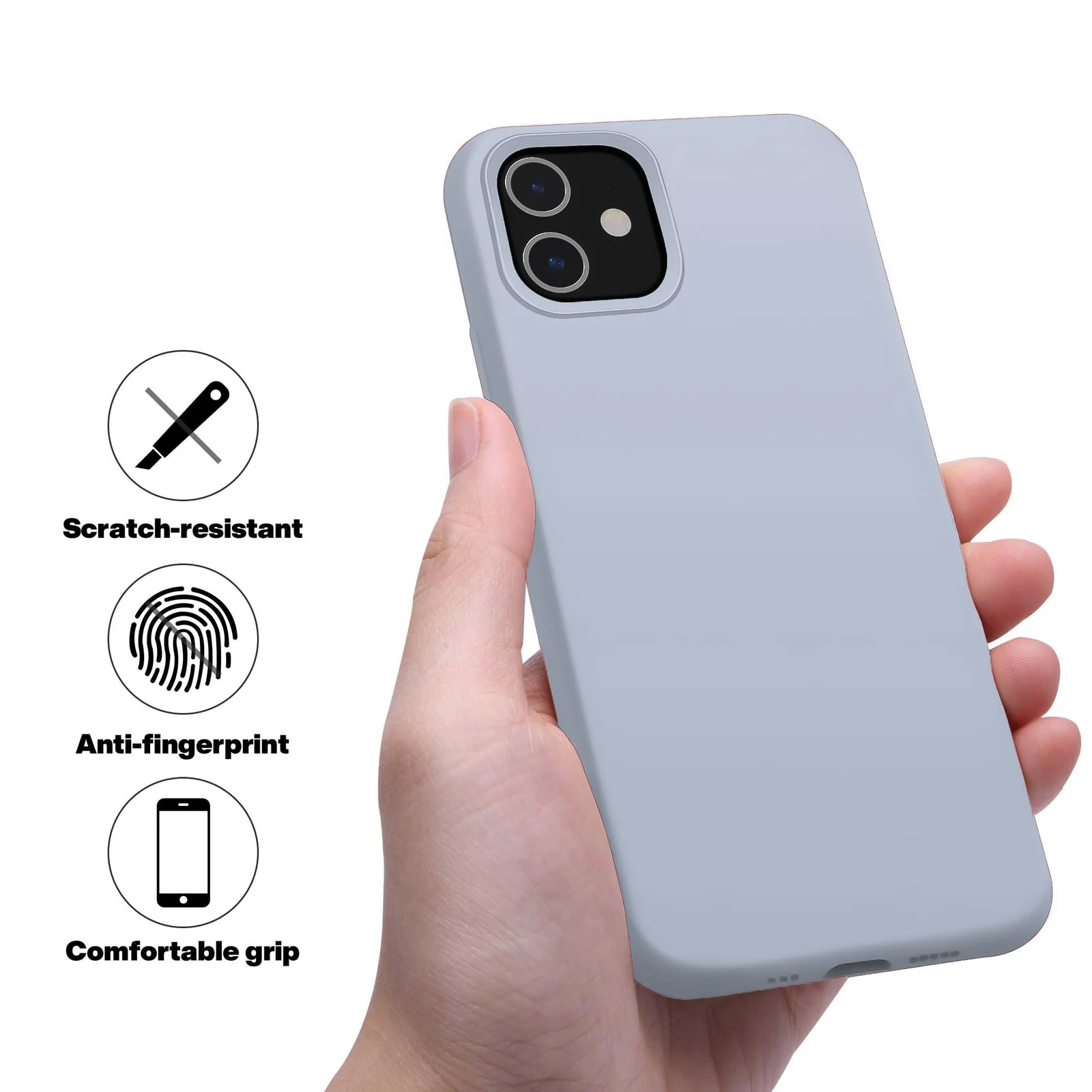 DL3 Mobilak Compatible with iPhone 11 (6.1 Inch) Case, Liquid Silicone Case, Full Body Protective Cover, Shockproof, Slim Phone Case, Anti-Scratch Soft Microfiber Lining - A. Baby Blue