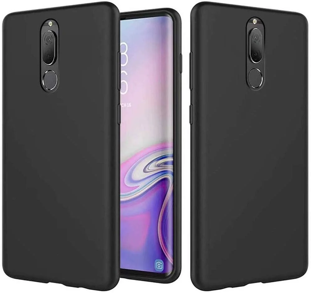 DL3 Mobilak Huawei Mate 10 Lite Case, Soft Flexible Silicone Gel Rubber Bumper Cover, Full Body Shockproof Protective Phone Case - Black