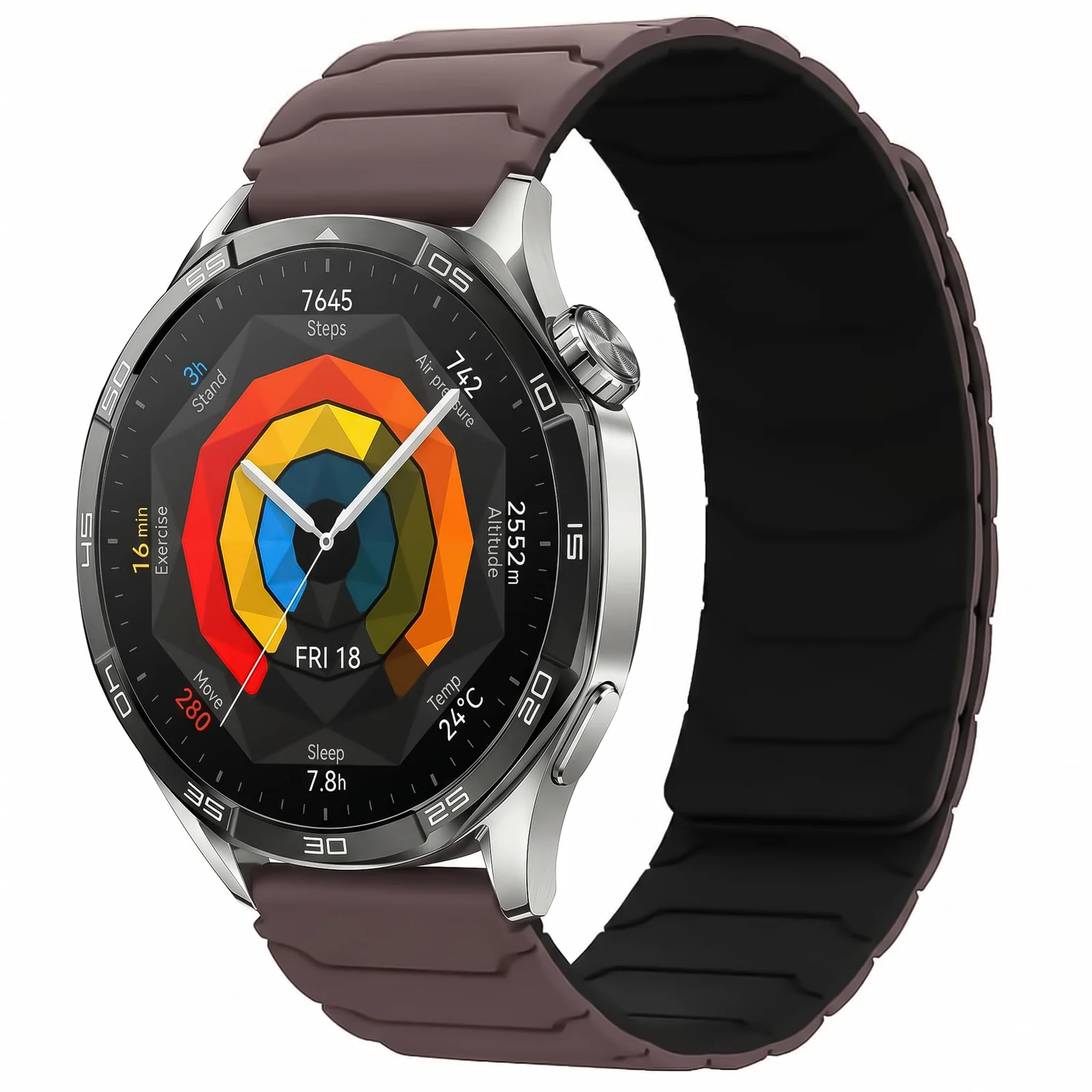 DL3 Mobilak 22mm Silicone Magnetic Strap for Xiaomi Redmi Watch 5 Active/5 Lite/Samsung Galaxy Watch 46mm/Watch 3 45mm/Gear S3/Huawei watch (GT6 GT5 GT4 GT3 GT2 GT 46MM)/GT2E/GT6 Pro/GT 5 Pro/Amazfit GTR4/Bip 6 - Coffee/black