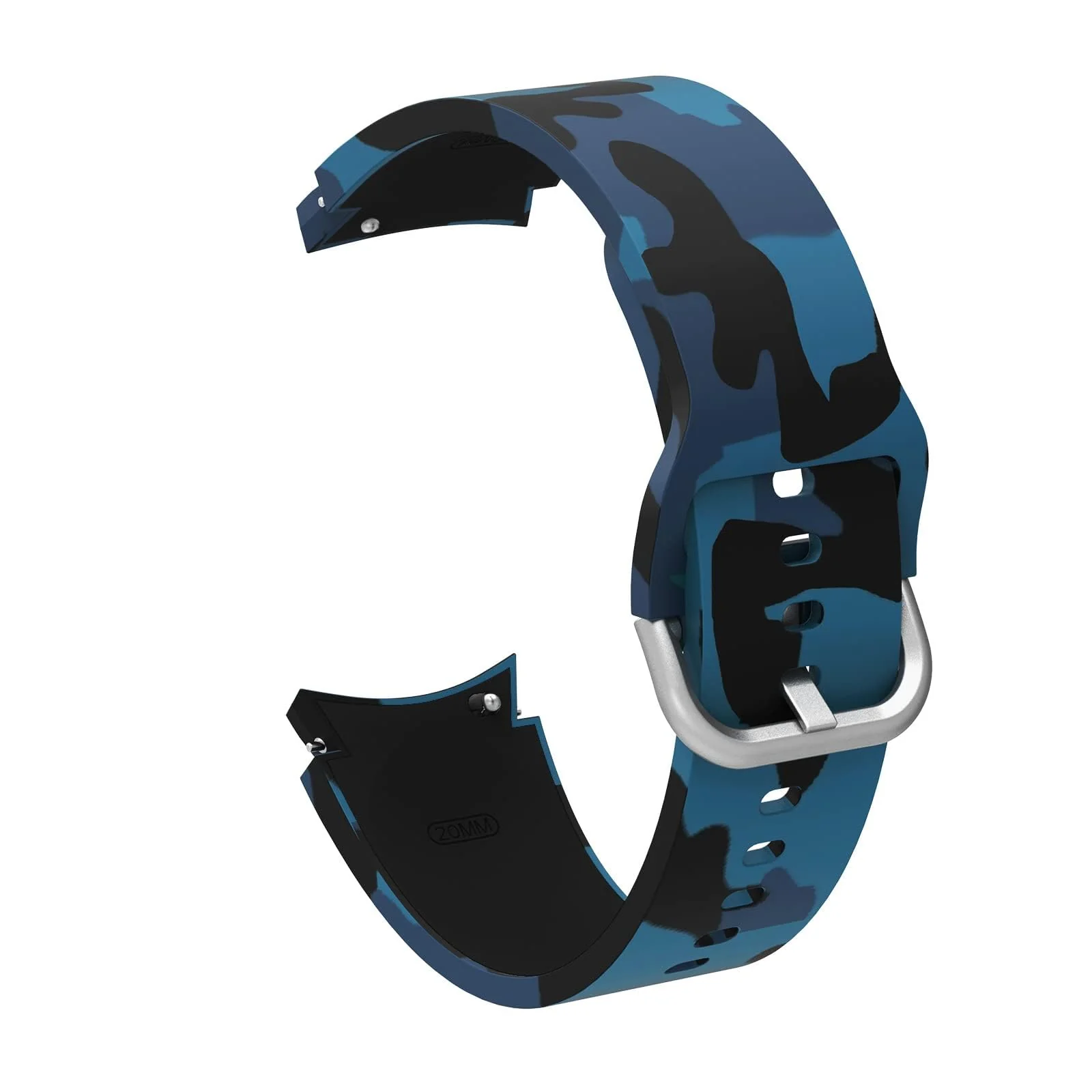 DL3 Mobilak No Gap Bands Compatible with Samsung Galaxy Watch 7 5 4 6 Band 44mm 40mm/Watch 5 Pro 45mm/Galaxy Watch 4 Classic 46mm 42mm Strap,20mm Quick Release Sport Replacement Bands for Women Men - Camouflage Blue