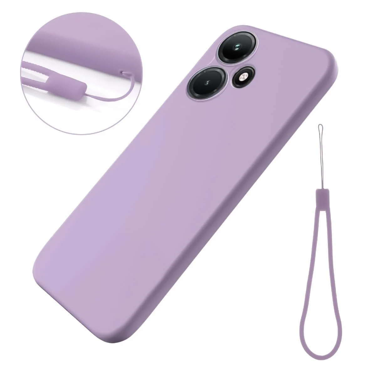 DL3 Mobilak Liquid Silicone Protective Case with Soft Microfiber Lining with Full Camera Protection for Infinix Hot 30i - Lavender