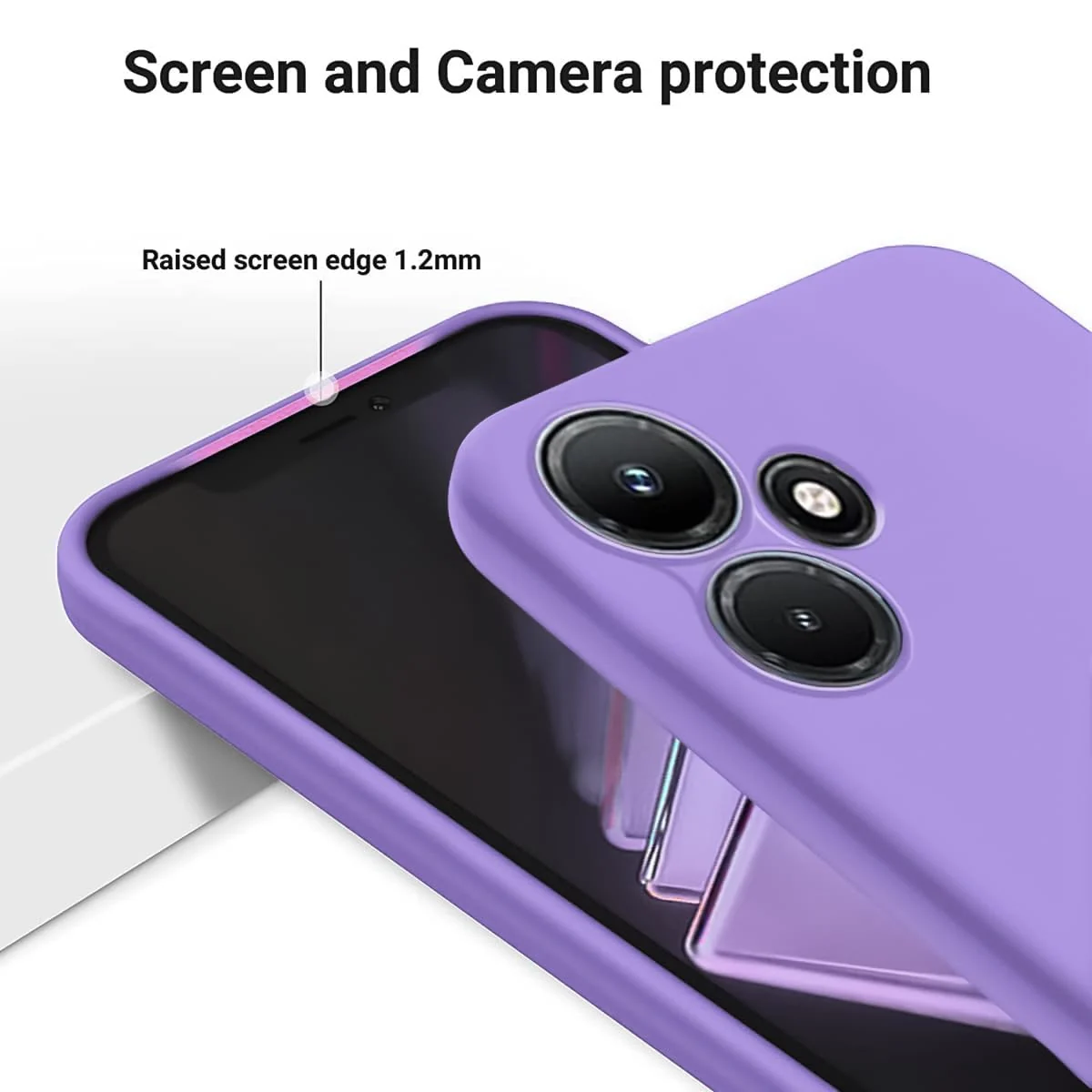DL3 Mobilak Liquid Silicone Protective Case with Soft Microfiber Lining with Full Camera Protection for Infinix Hot 30i - Light Purple