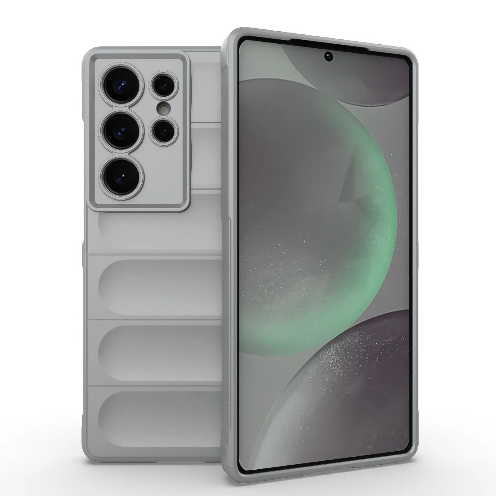 DL3 Mobilak Flexible Silicone and TPU Protective Case with Camera Protection for Samsung Galaxy S25 Ultra - Gray