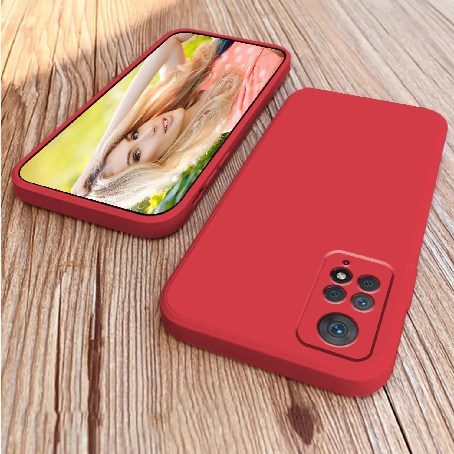 DL3 Mobilak Liquid Silicone Protective Case for Xiaomi Redmi Note 12 Pro 4G / Redmi Note 11 Pro 4G&5G with Microfiber Lining and Shockproof Design - Red