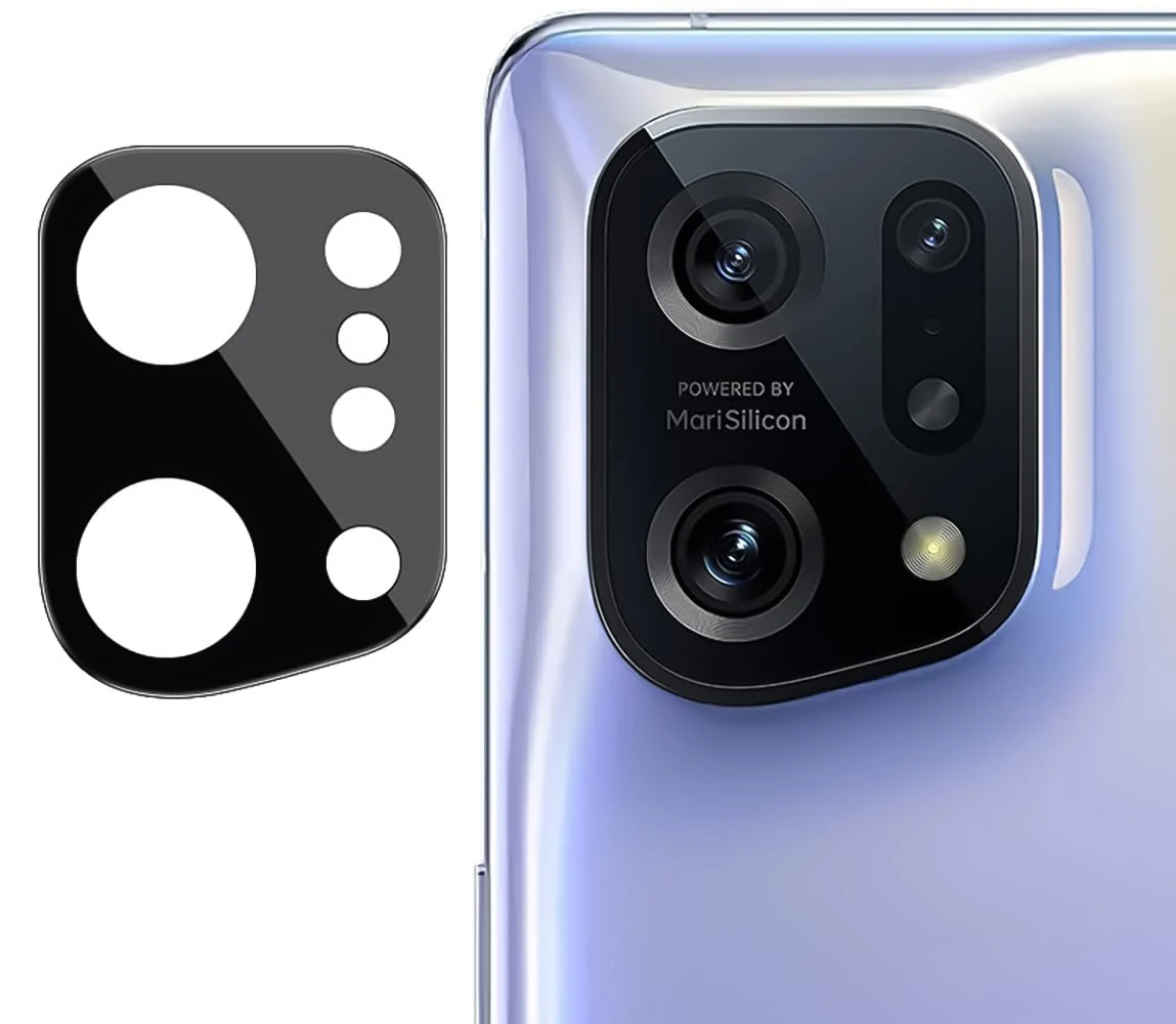 DL3 Mobilak OPPO Find X5 Camera Lens Protector Tempered Glass Screen Protector HD [Full Coverage][Anti-Scratch] Drop Protection Ultra Clear/Thin Lens Protector Case - Black