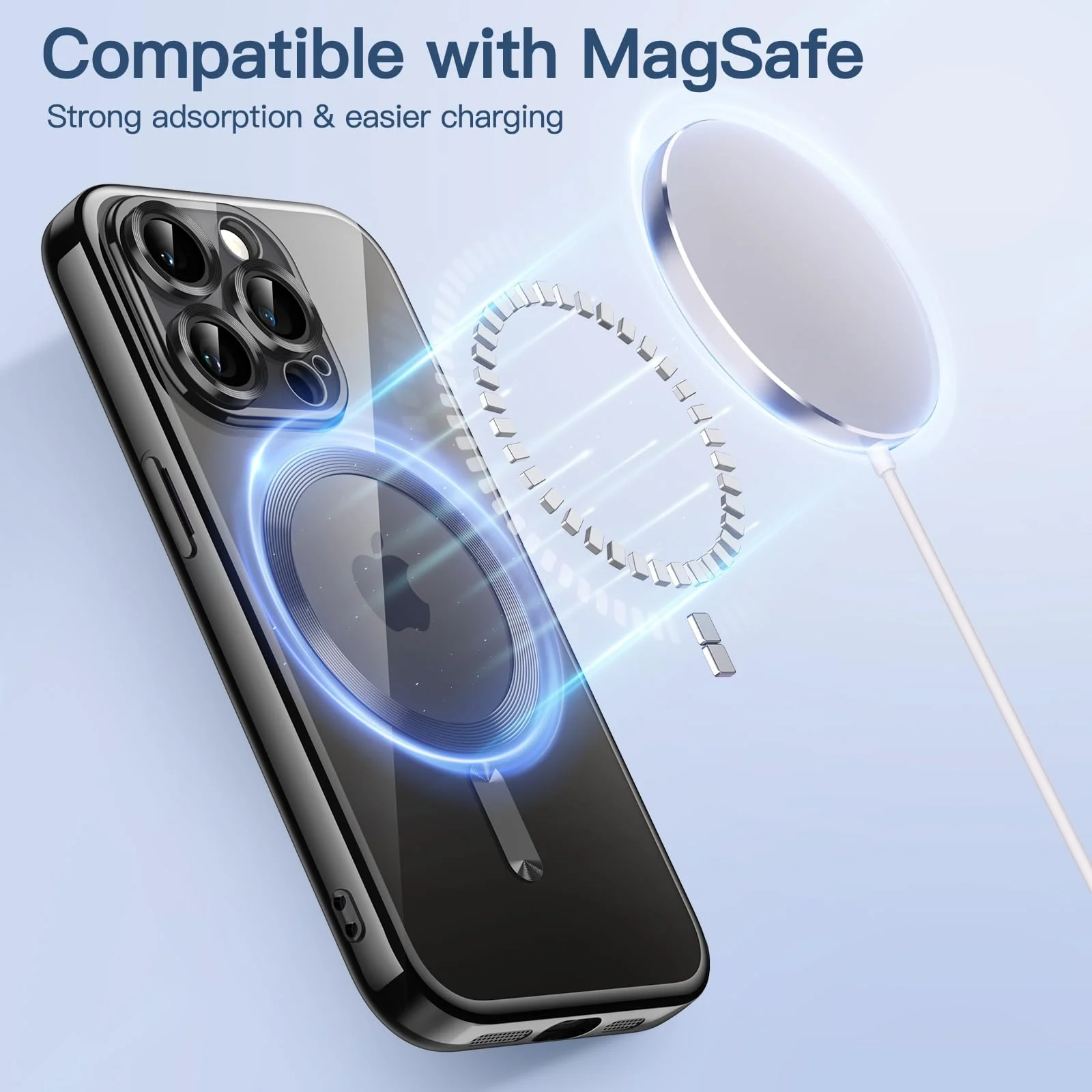 DL3 Mobilak Plated-Edge Protective Case for iPhone 15 Pro Max 6.7-Inch, Compatible with MagSafe accessories, Supports wireless charging, Shock-absorbing protection - Black