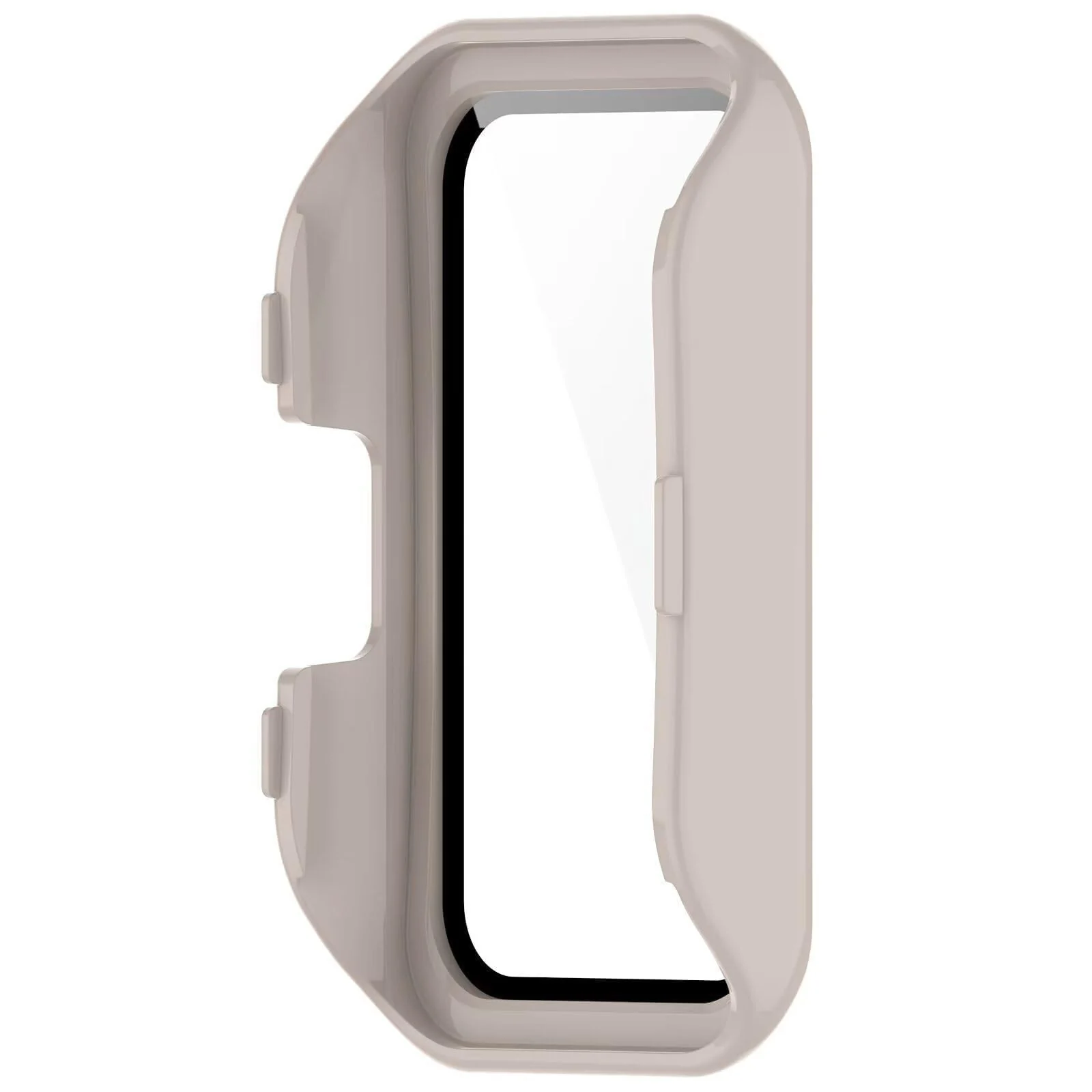 DL3 Mobilak Case with Screen Protector for Huawei Band 10, Bumper Full Coverage Hard PC Overall Protective Cover, Built-in Tempered Glass Film High Sensitivity For Huawei Band 10 - Ivory White