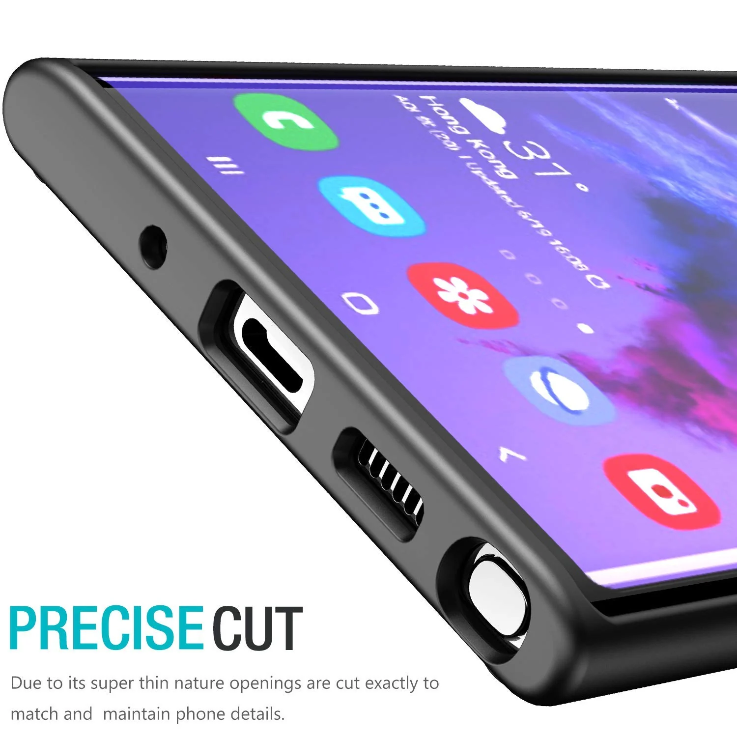 DL3 Mobilak Clear PC and TPU Protective Case for Samsung Note 10 Plus with Shockproof Design and Anti-Yellowing Design - Black