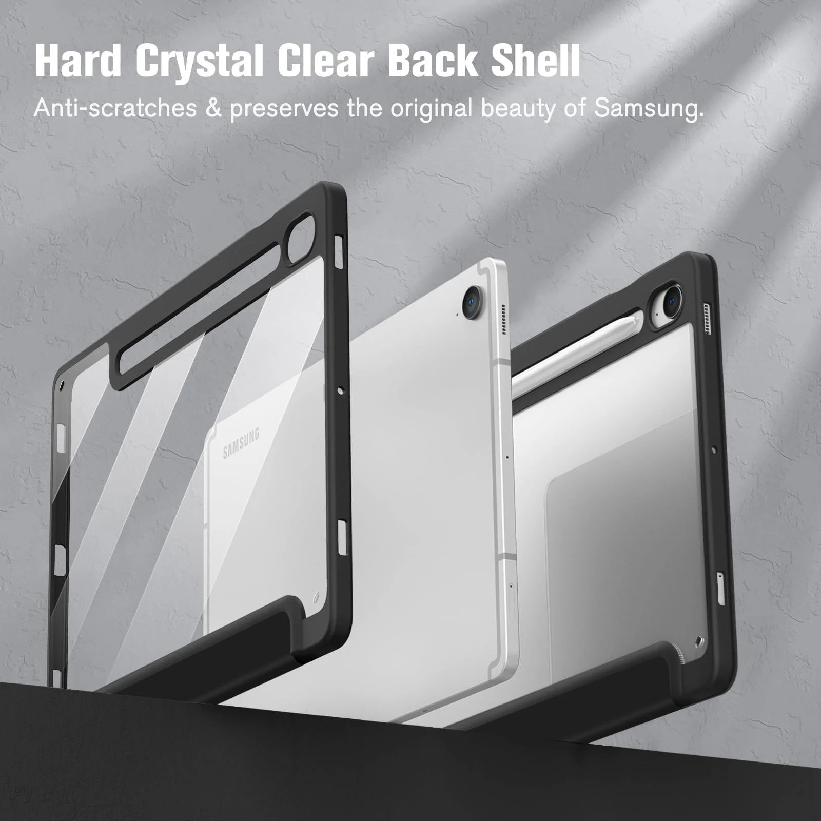 DL3 Mobilak Hybrid Slim Case for Samsung Galaxy Tab S9 FE 5G 10.9 Inch/Galaxy Tab S9 11 Inch 2023 with S Pen Holder, Shockproof Cover with Clear Transparent Back Shell, Auto Wake/Sleep - Black