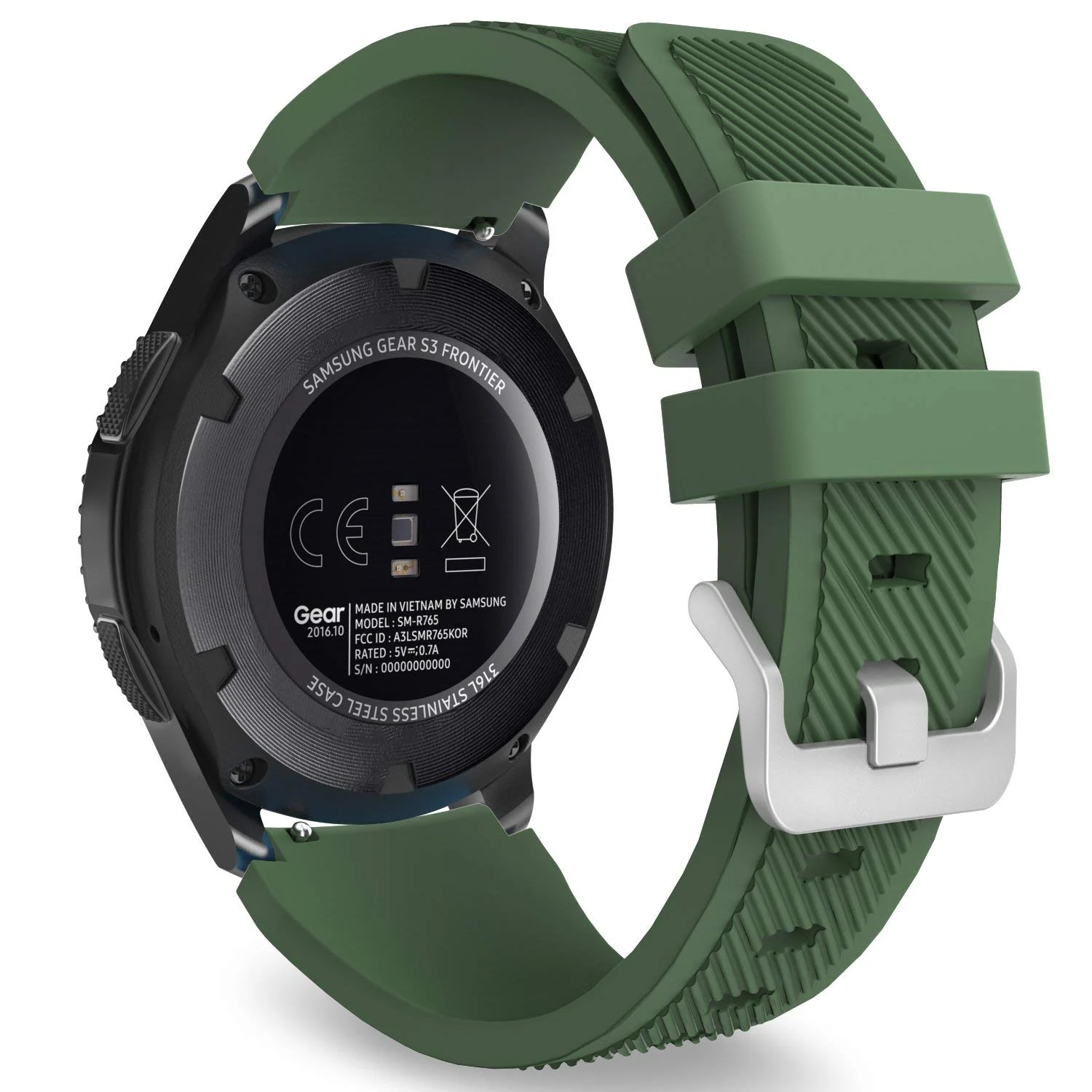 DL3 Mobilak Silicone Sport Band 22MM Xiaomi Redmi Watch 5 Active/5 Lite/Samsung Galaxy Watch 46mm/Watch 3 45mm/Gear S3/Huawei watch (GT6 GT5 GT4 GT3 GT2 GT 46MM)/GT2E/GT5 Pro/GT 6 Pro/Amazfit GTR 3/4 - Army Green