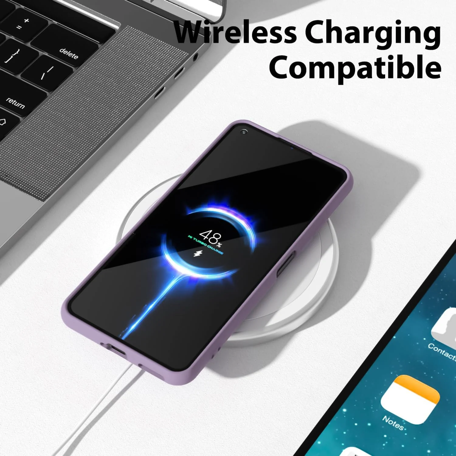 DL3 Mobilak Liquid Silicone Protective Case with Soft Microfiber Lining with Full Camera Protection for Xiaomi Mi 11 Lite 4G / 5G & Mi11 Lite 5G NE - Lavender