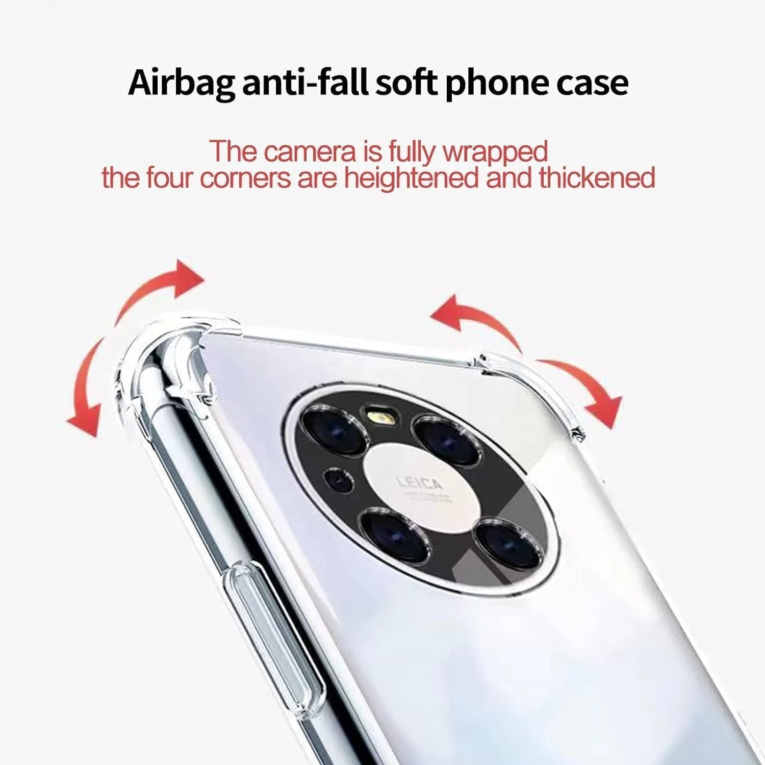 DL3 Mobilak Case Compatible with Huawei Mate 40 Pro, Cover Silicone Transparent TPU Gorilla Anti-shock Protector Camera Shockproof Corners - Clear
