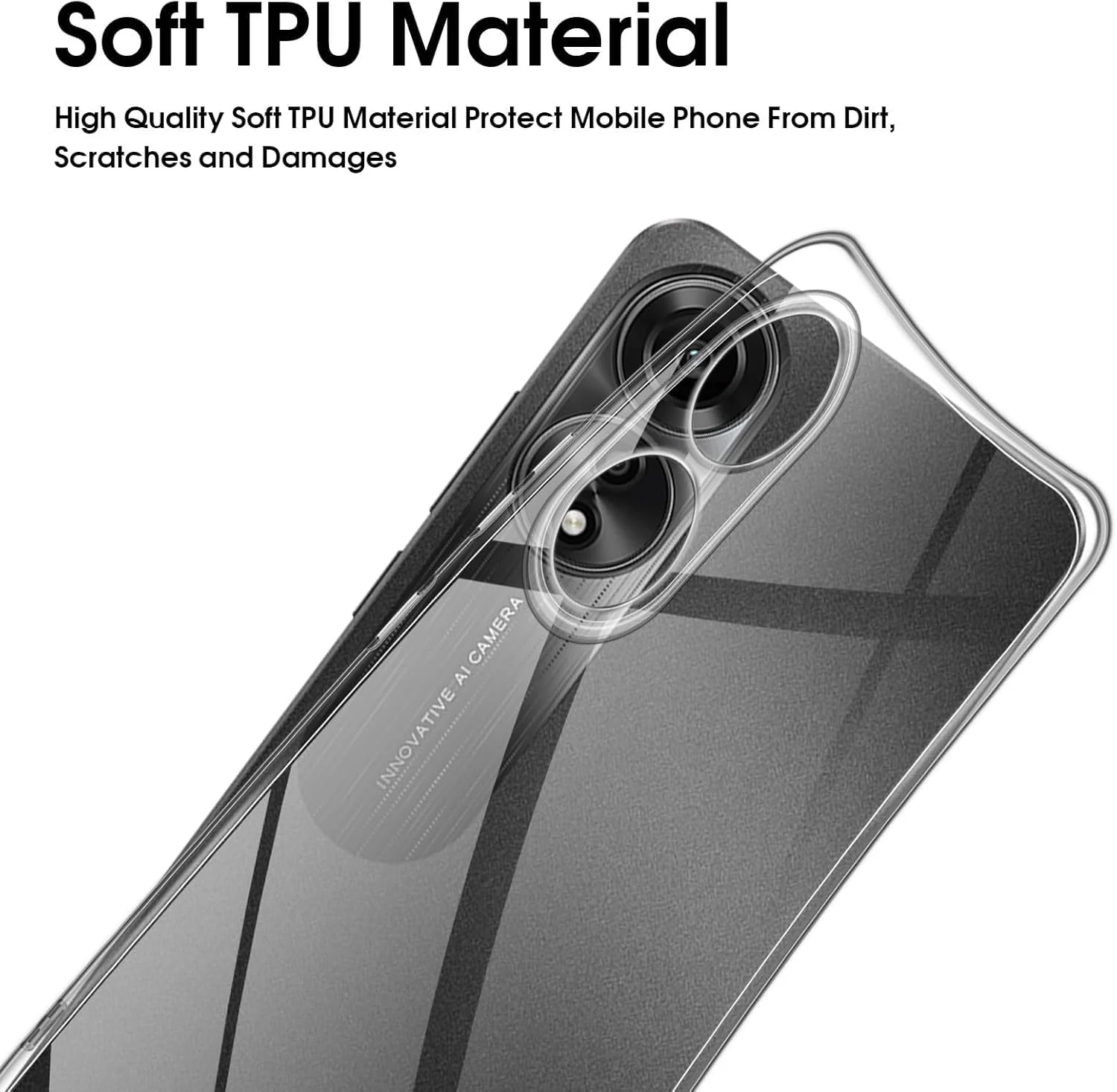 Mobigon Case Compatible with OPPO A78 4G, Case Crystal Soft TPU Gel Case Flexible Silicone Anti-Scratch Camera Protection TPU Cover - Clear