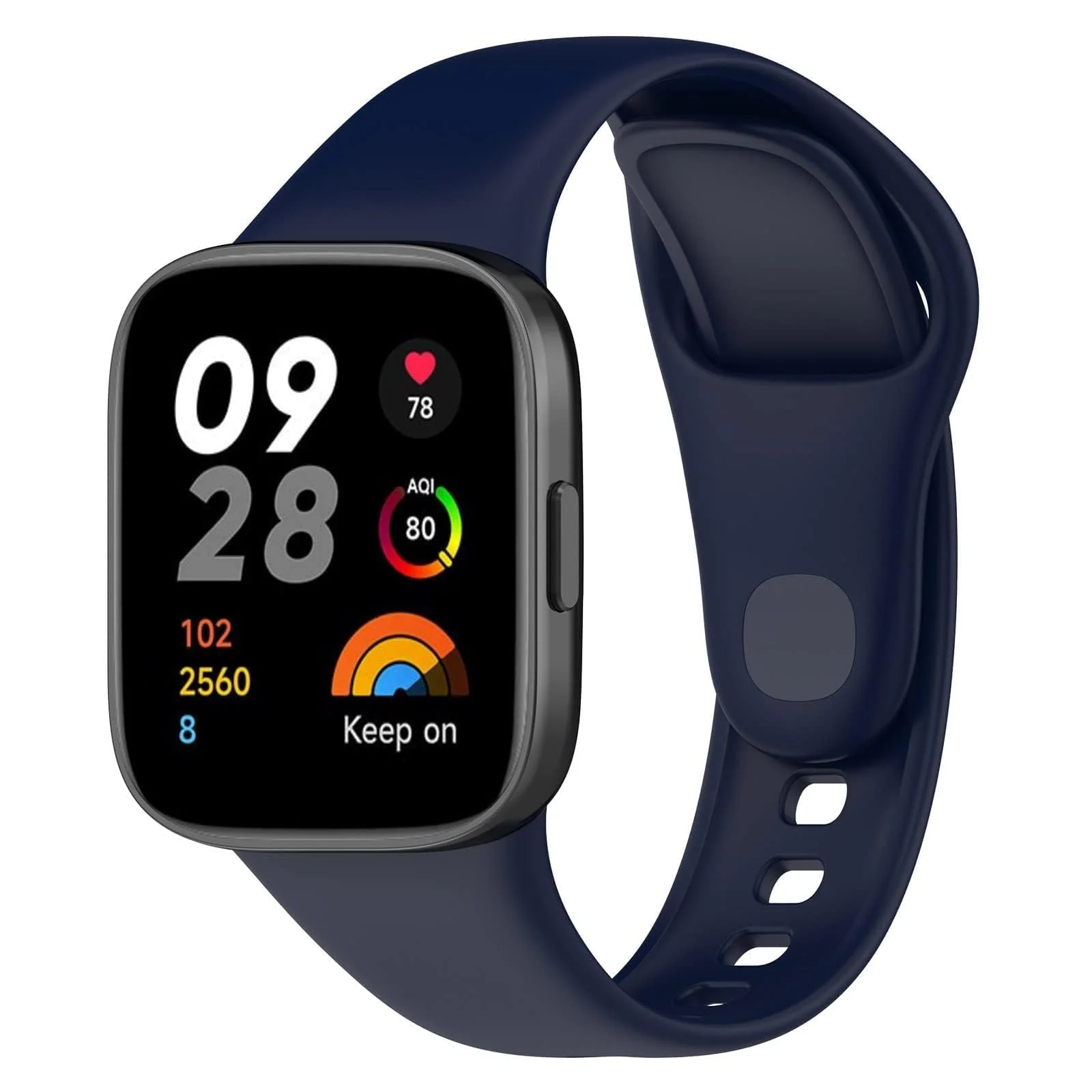 DL3 Mobilak Strap Watch Silicone Compatible With Xiaomi Redmi Watch 3, Sport Silicone Watch Band Wrist Strap, Bracelet Wristband Wrist Strap for Redmi Watch3 - Midnight Blue