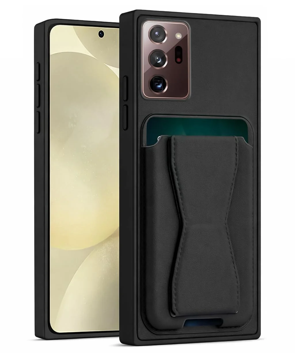 Mobigon Leather Wallet Case Compatible with Samsung Galaxy Note20 Ultra, Leather Back Cover With TPU Frame, Shockproof Protective Phone Case with Card Holder Stand
