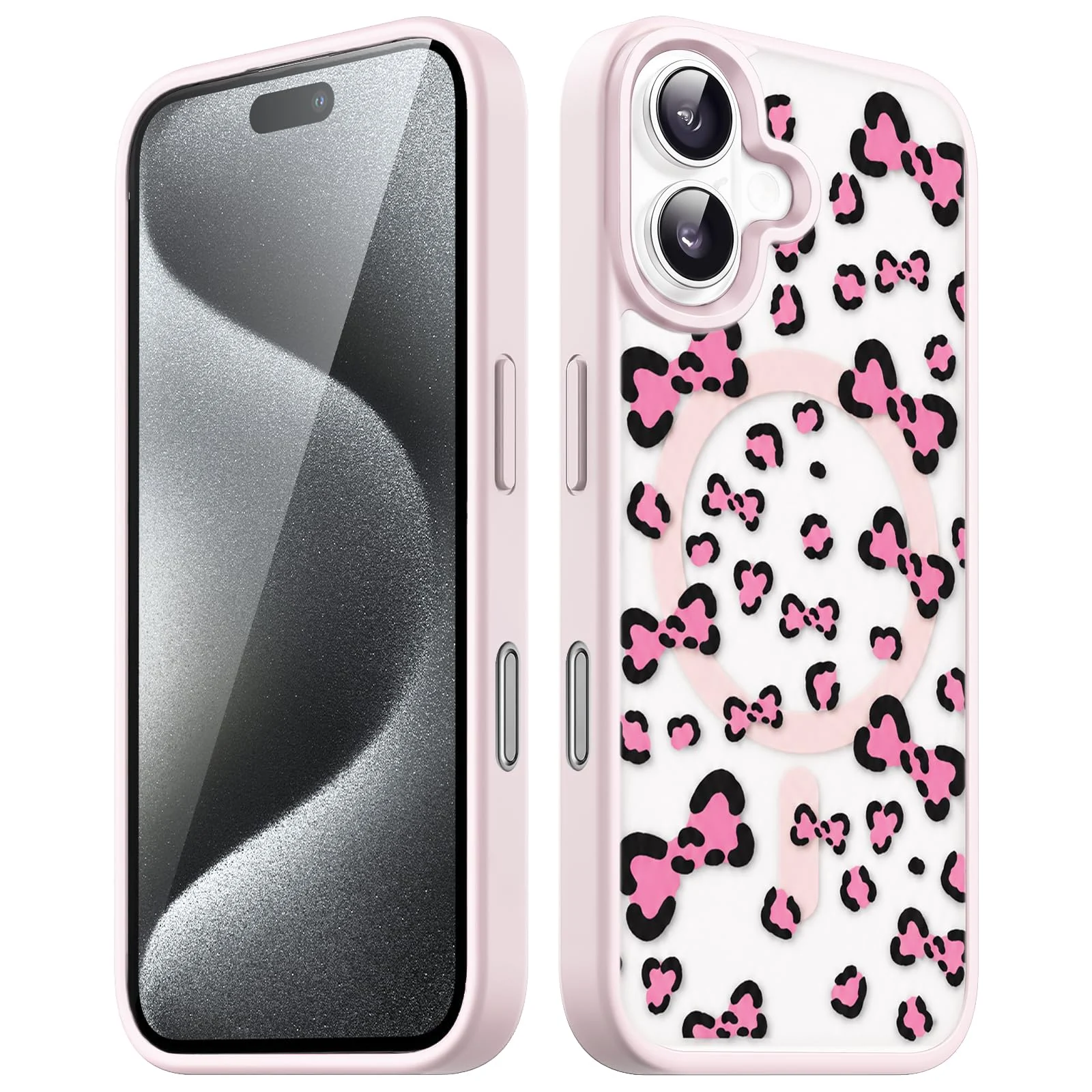 Dl3 Mobilak Magnetic Case for iPhone 17 Compatible with MagSafe, Shockproof Phone Bumper Cover, Solid Color Matte TPU Frame, Anti-Scratch Clear Back (Black)
