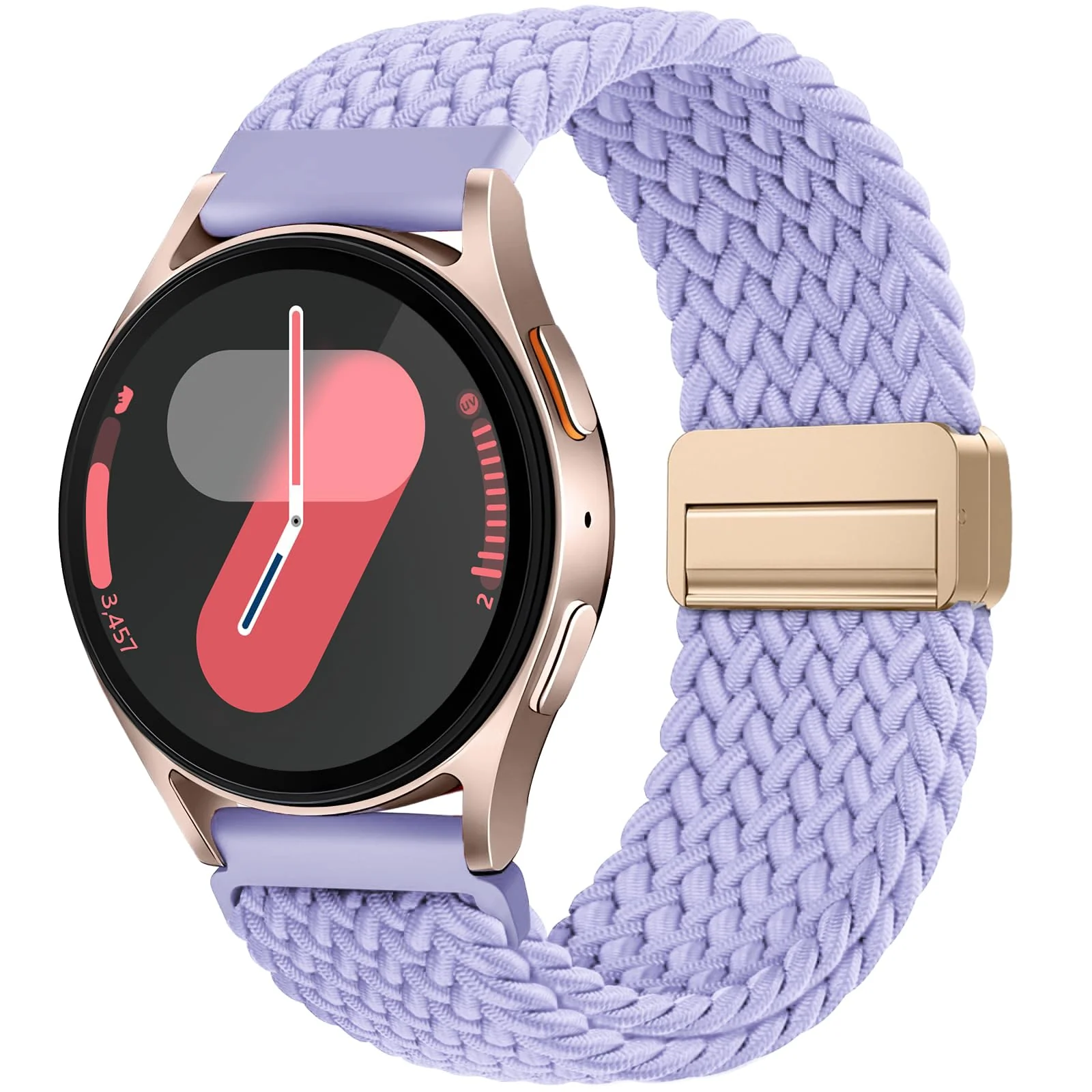 DL3 Mobilak 22mm Magnetic Band for Redmi Watch 5 Active/5 Lite/Samsung Galaxy Watch 3 45mm/Watch 46mm/Gear S3/Huawei watch GT6 GT5 46MM/GT2E/GT6 Pro/GT 5 Pro/Amazfit GTR 4/3, Stretchy Braided Nylon Sport Strap - Light Purple