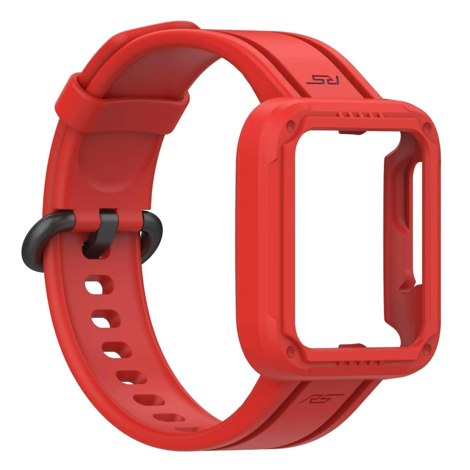 DL3 MOBILAK Replacement Wrist Band Compatible with Xiaomi MI Watch Lite/Redmi Watch 2 Lite/Poco Watch/Redmi Watch 2/Horloge 2, Adjustable Soft Silicone Wrist Strap with Cover - Red